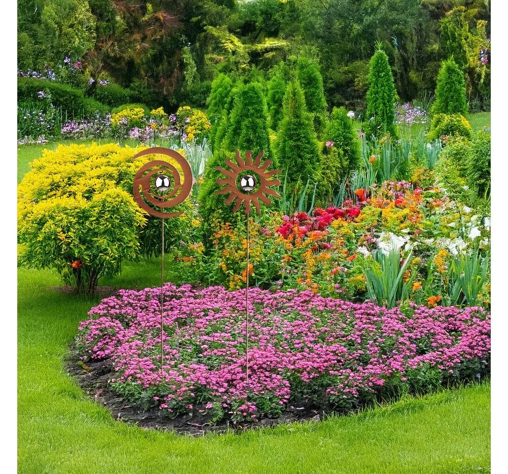 Kobolo Gartenstecker Mix FELIX Rostoptik 2-er Set Metall