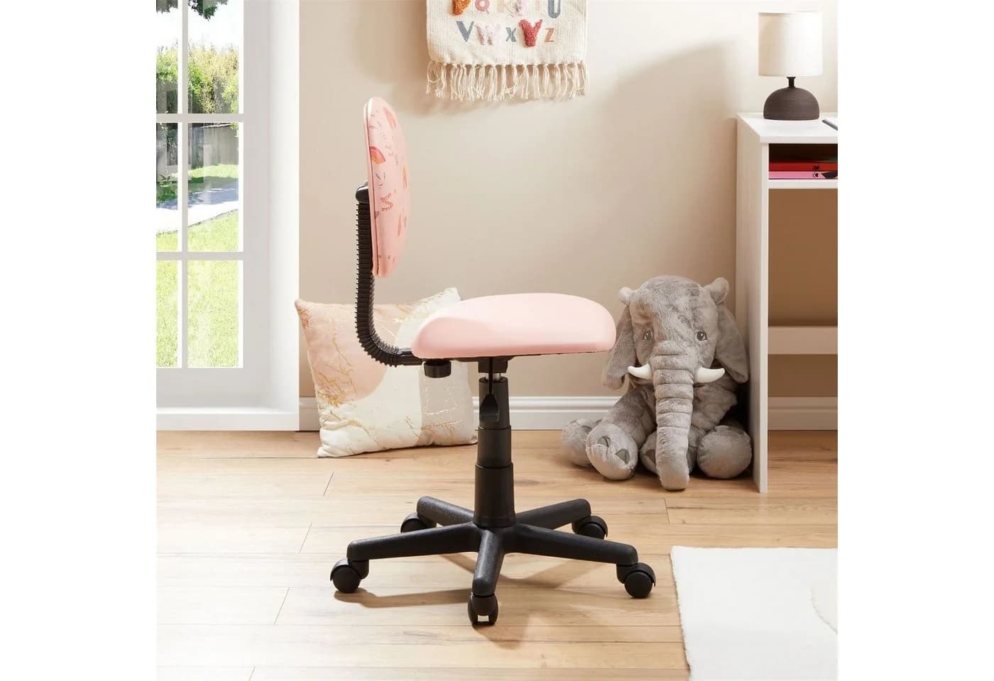 CARO-Möbel Drehstuhl ALPACA Pink Kinderstuhl höhenverstellbar