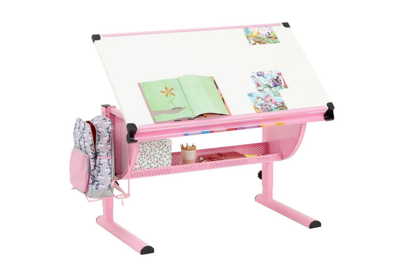 CARO-Möbel Kinderschreibtisch SARI, höhenverstellbar, rosa
