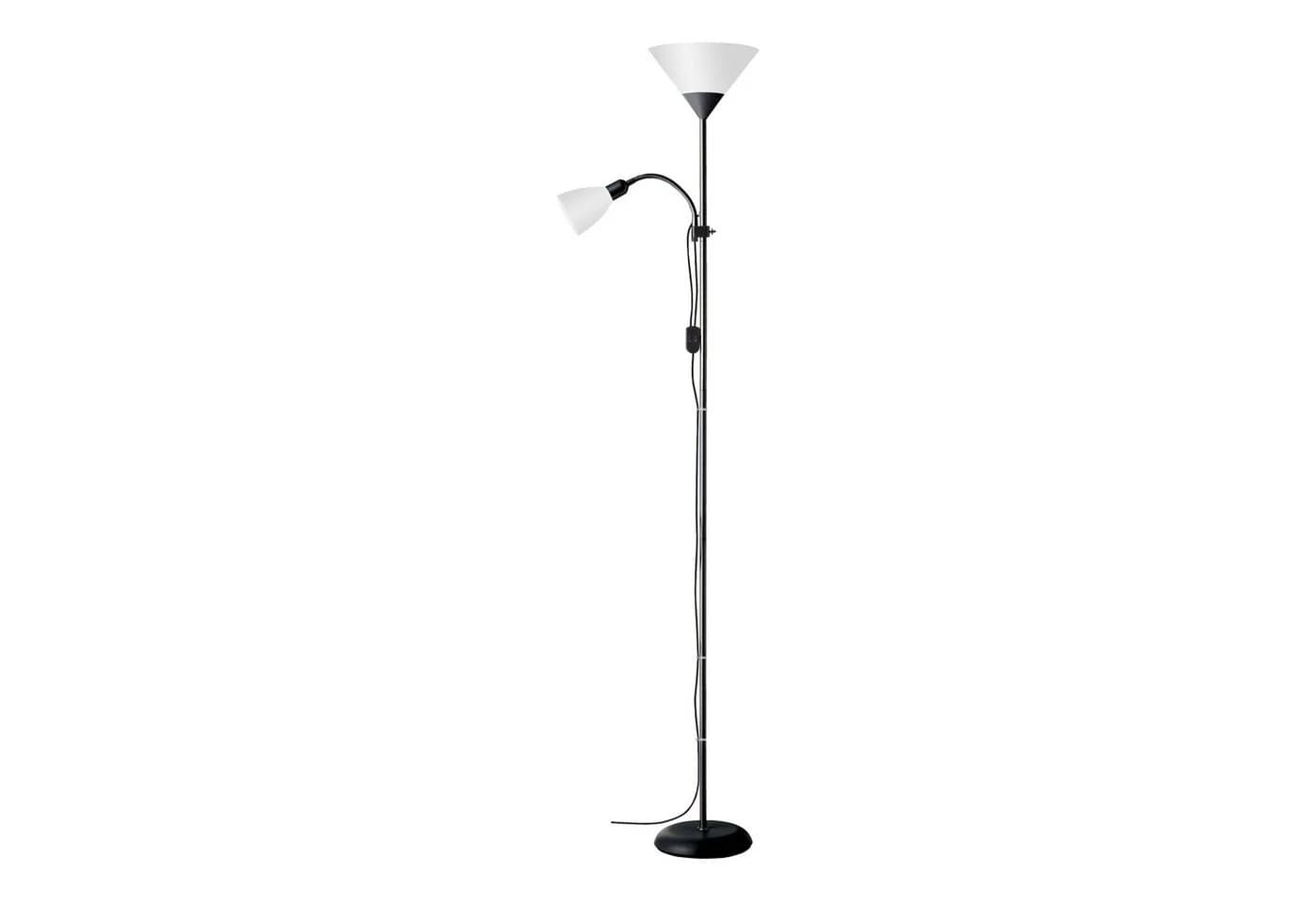 Lightbox Stehlampe Deckenfluter mit Lesearm Schwarz/Weiß