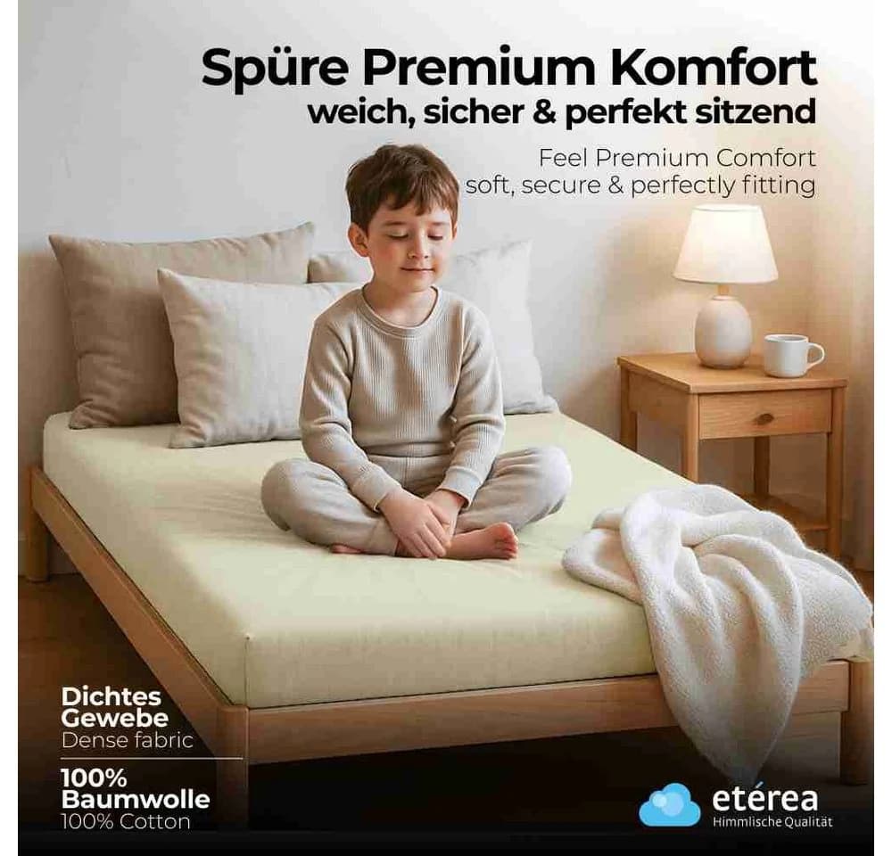 etérea Jersey Spannbettlaken Beige 100% Baumwolle Rundumgummizug