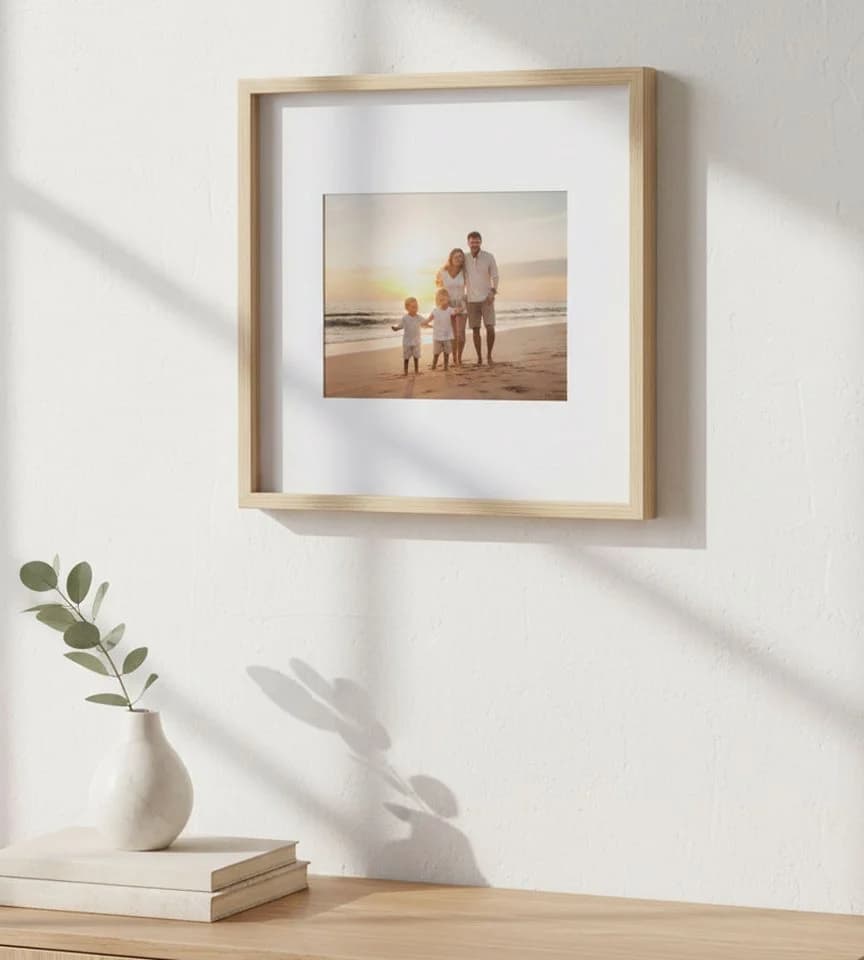 IDEAL TREND Bilderrahmen Brasil Holz 12x17 cm Beige mit Passepartout