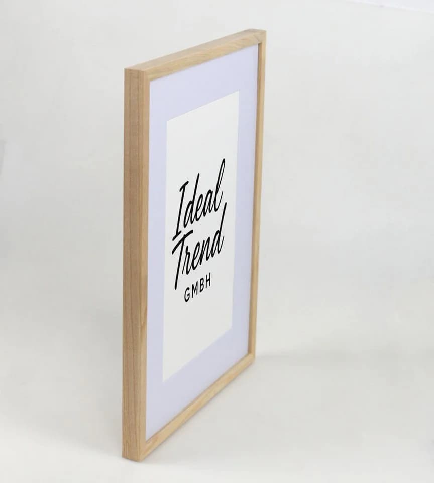 IDEAL TREND Bilderrahmen Eiche massiv mit Passepartout & Glas
