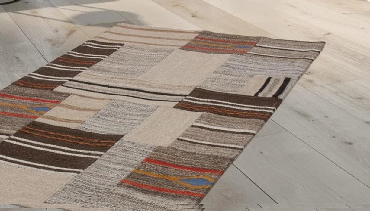 Kayoom Teppich Radical 220 Beige Natur Handgewebt Jacquard Kilim