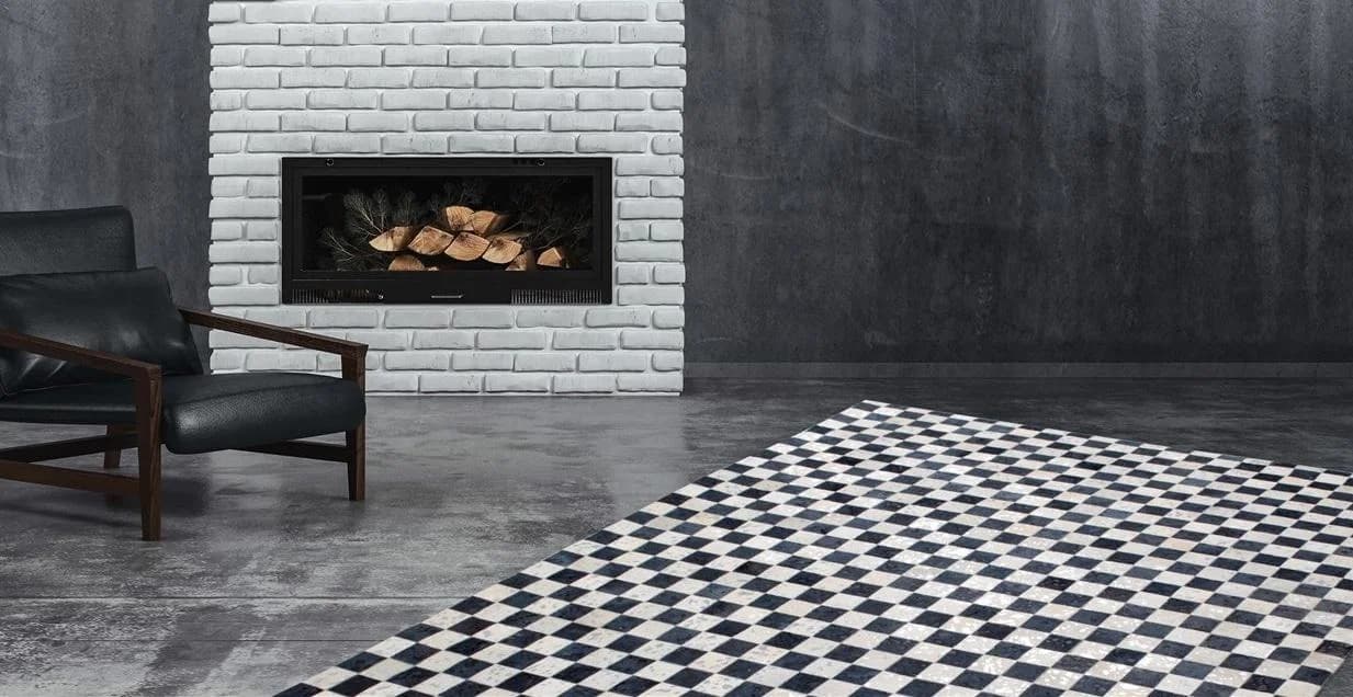 Lederteppich KAYOOM Rocket 210 Patchwork Silber/Grau