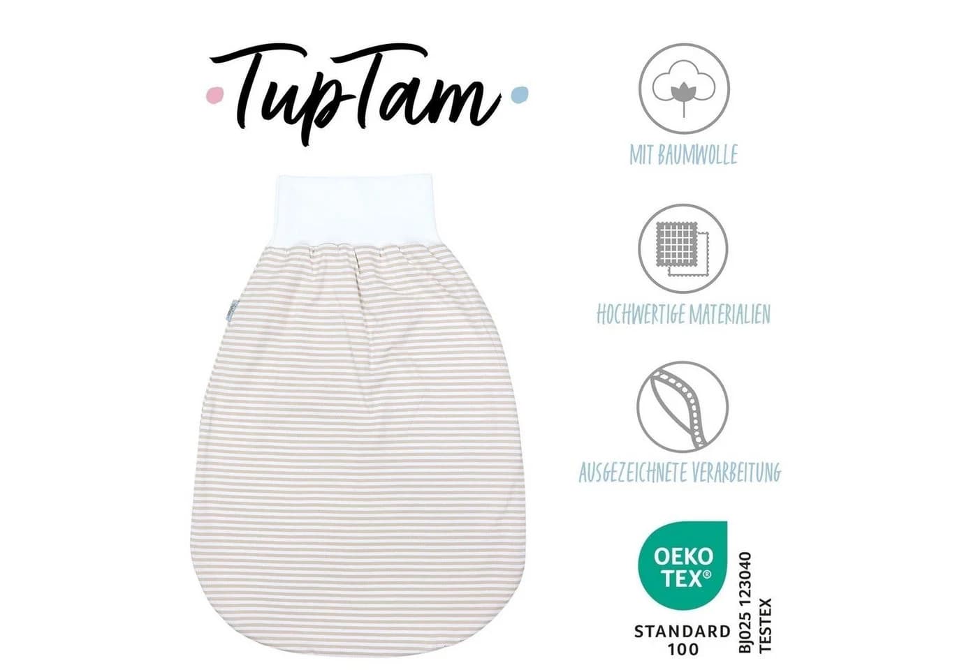 TupTam Babyschlafsack Unisex Sommer Schlupfsack mit breitem Bund