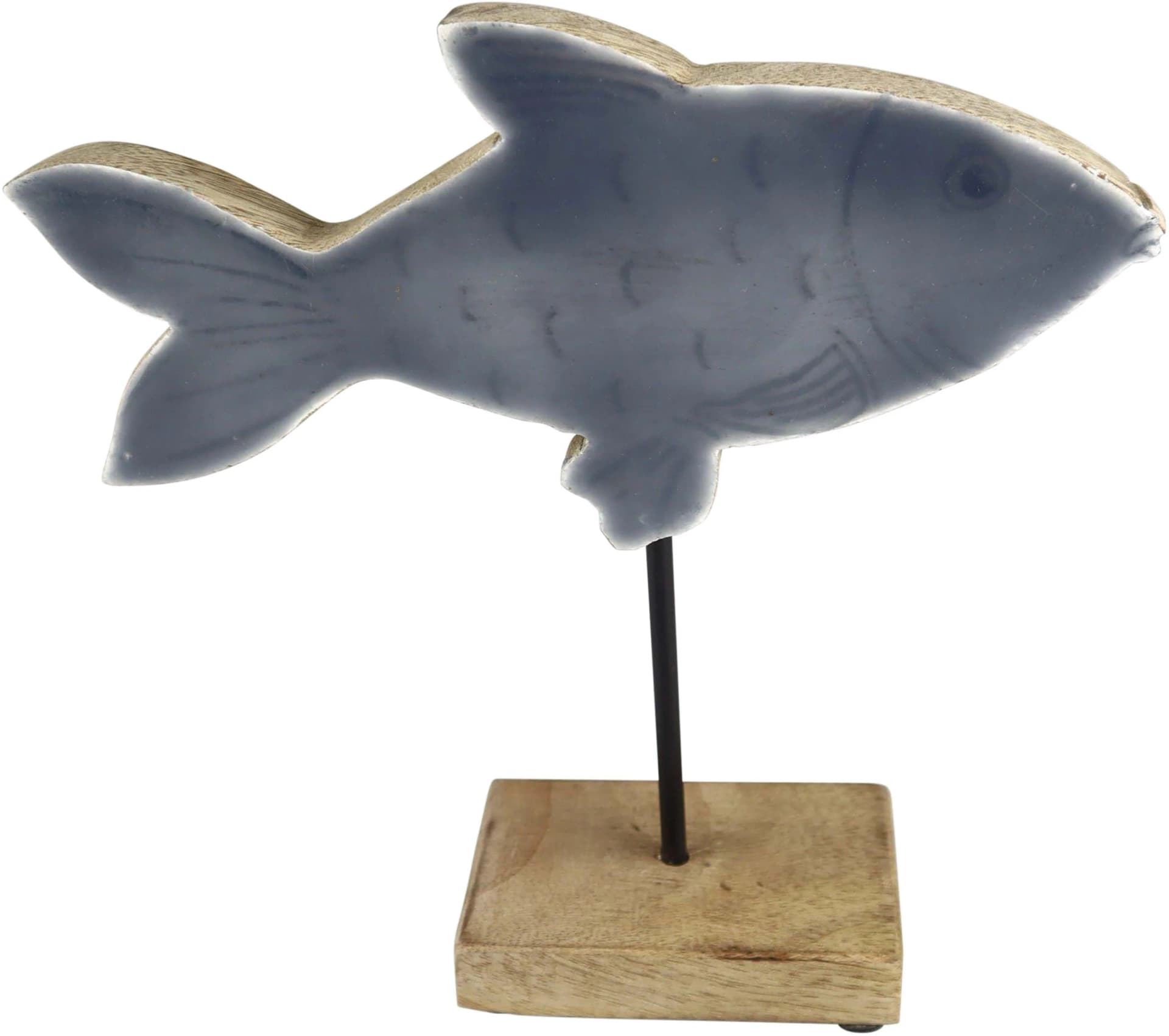 AM Design Dekofigur Fisch aus Mangoholz und Metall