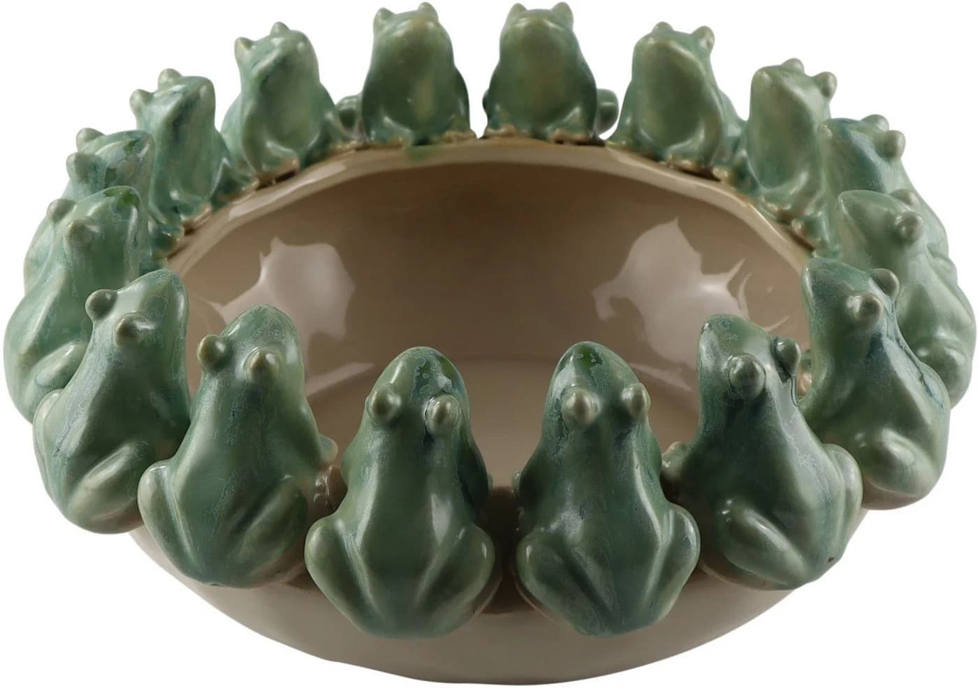 AM DESIGN Dekofigur Schale mit Fröschen Keramik Grün