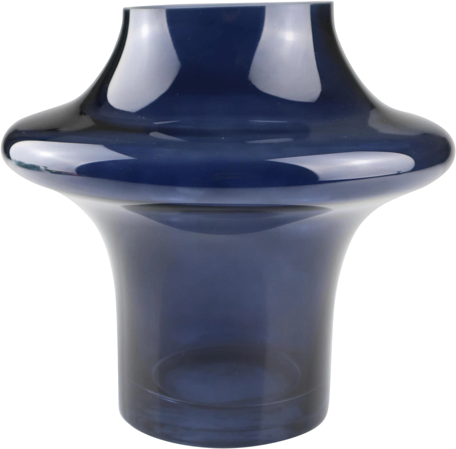 AM Design Dekovase aus blauem Glas - Runde Form