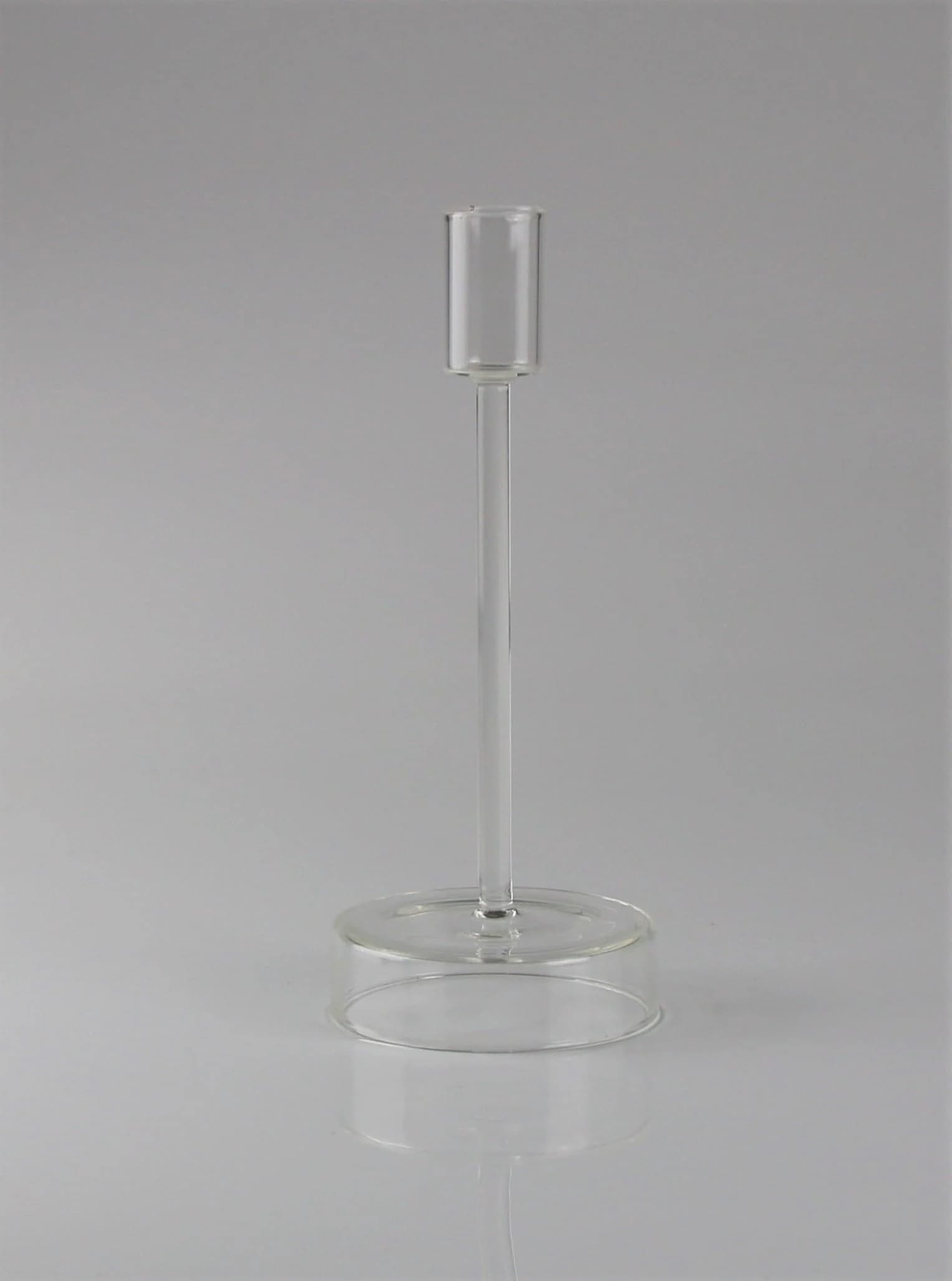 AM Design Kerzenständer aus klarem Glas transparent
