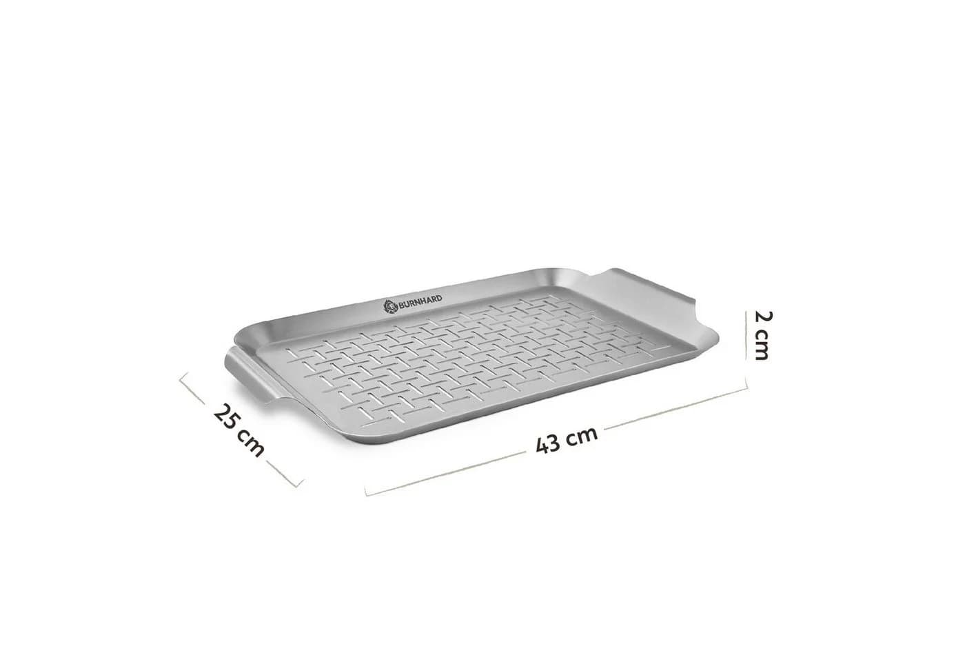 BURNHARD® Grillschale Edelstahl Silber