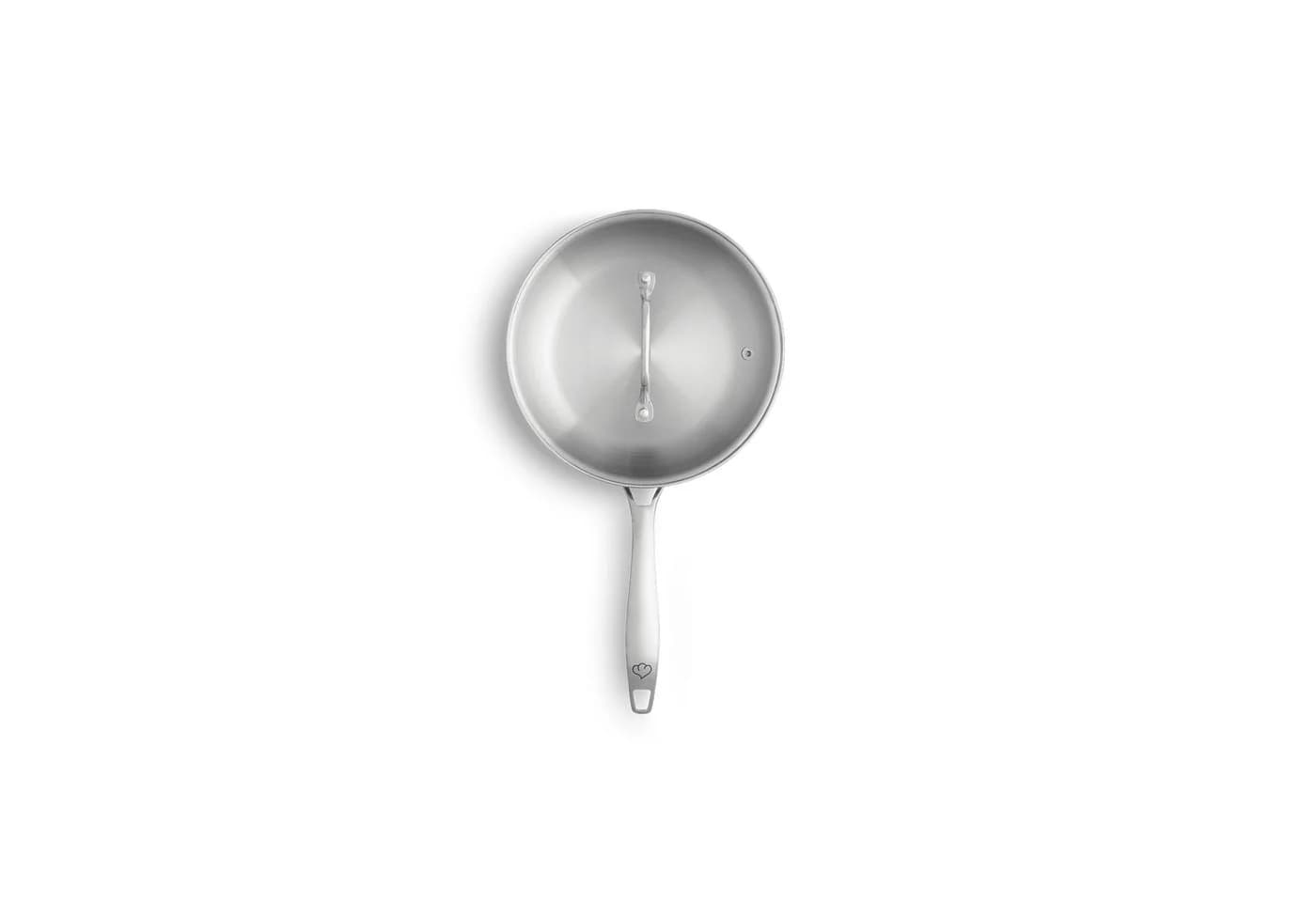 Springlane Bratpfanne Edelstahl 24 cm mit Glasdeckel Silber