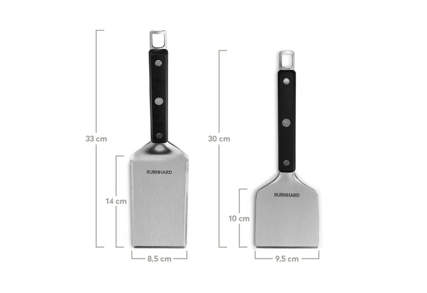 BURNHARD® Grillbesteck-Set 2-tlg. Edelstahl Schwarz/Silber
