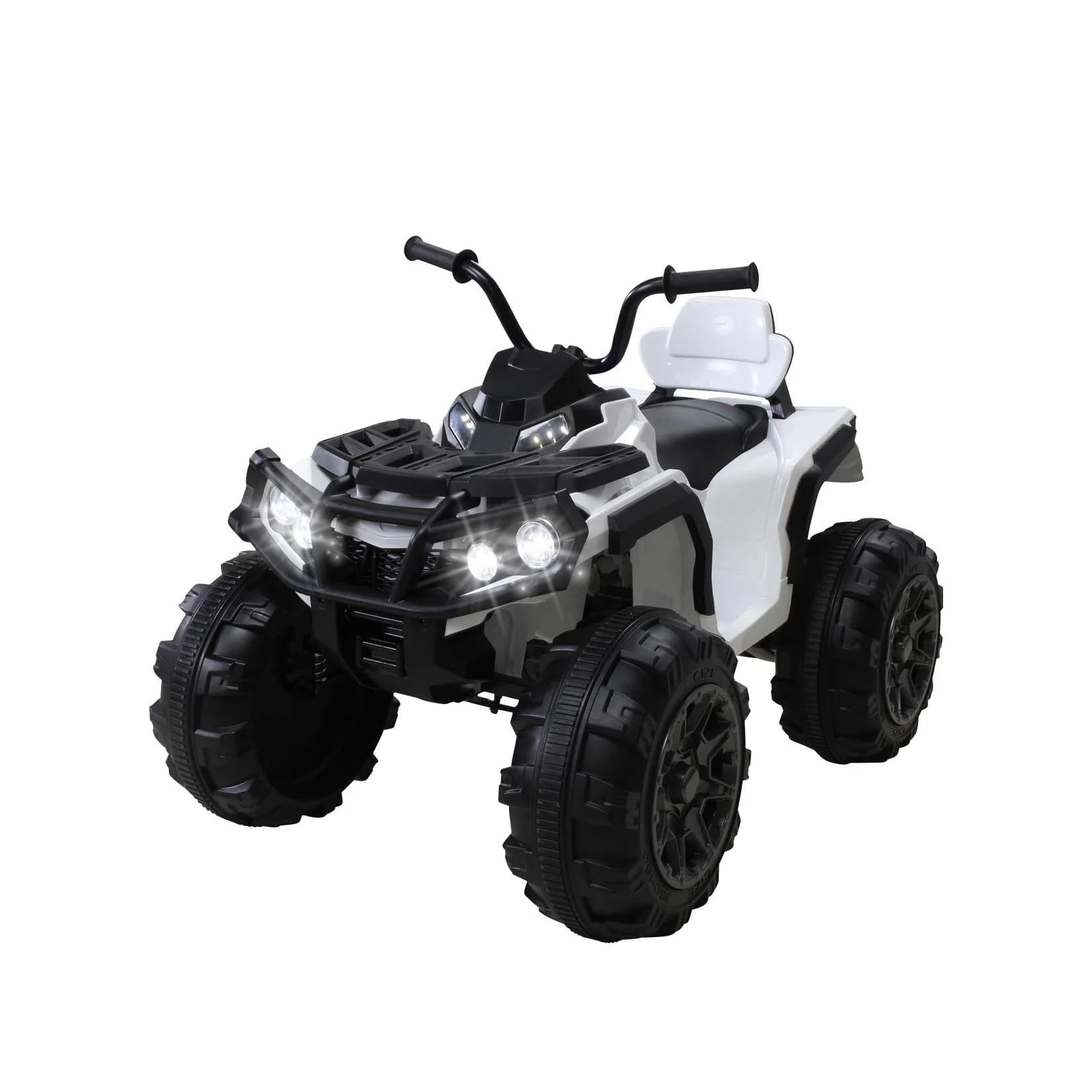 Kinderquad Bumper - Kinder-Elektroauto mit Fernbedienung, 70 Watt, Stoßdämpfer, Bremsautomatik, LED (Weiß)