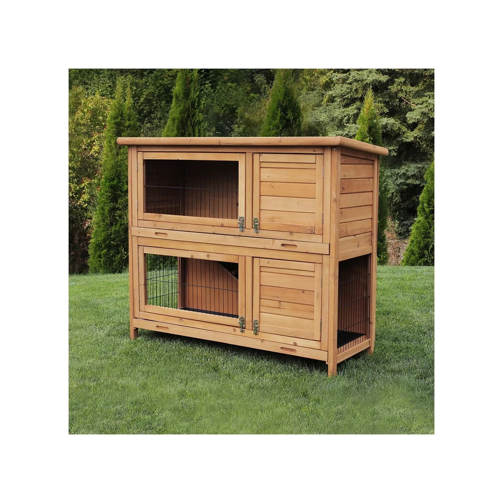 MyAnimal Hasenstall MH-20 2-stöckig Braun Imprägniertes Holz
