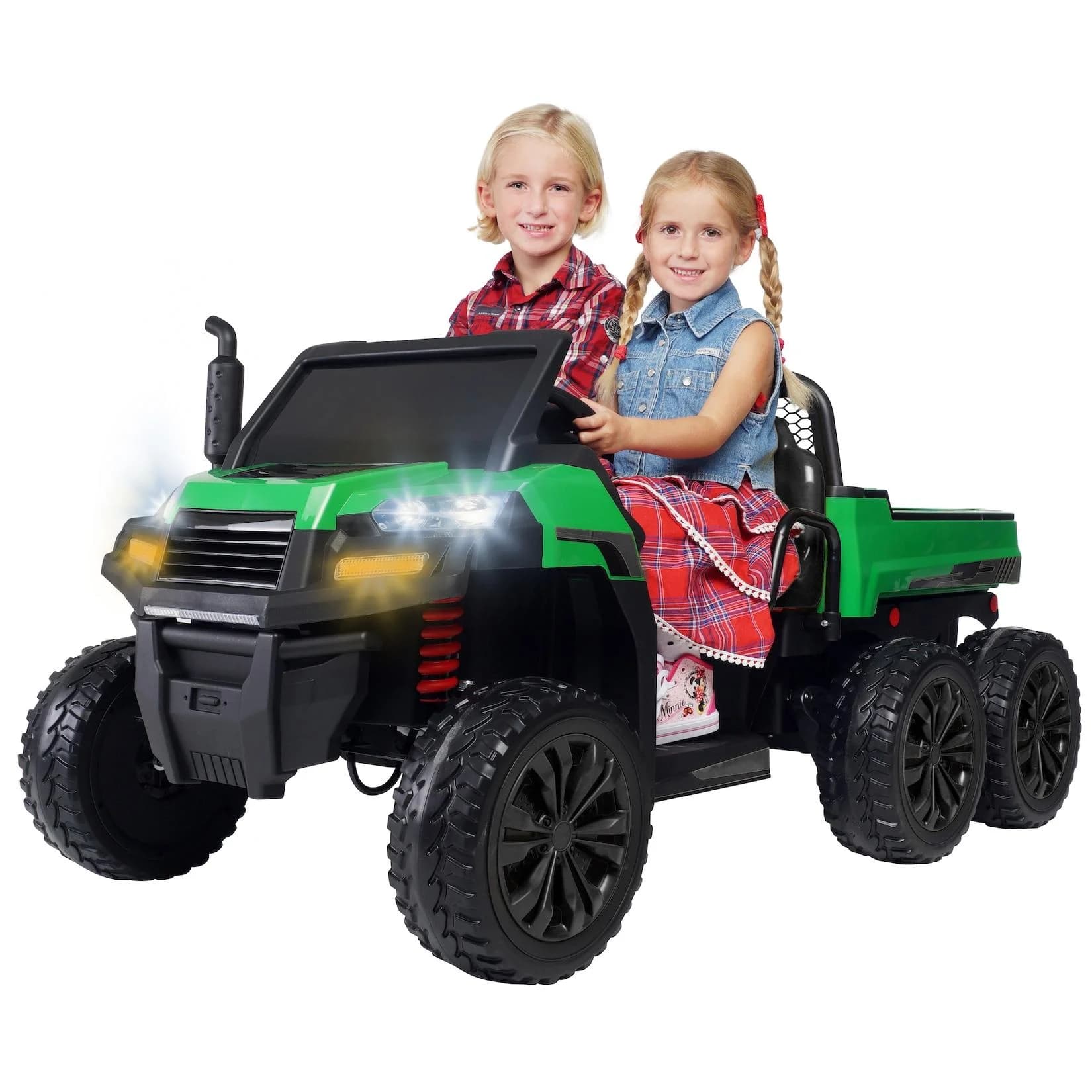 UTV Kinder-Elektroauto A730 mit 6x4 Vierradantrieb, 2-Sitzer, Kippmulde, Fernbedienung, EVA-Reifen