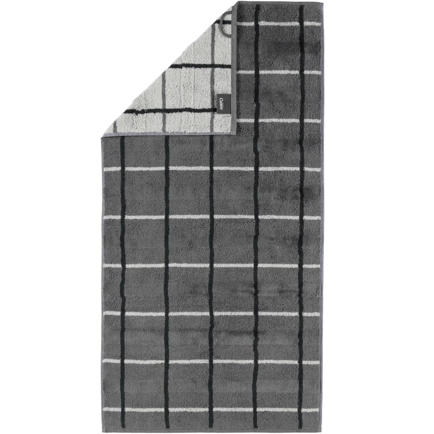 Cawö Duschtuch NOBLESSE SQUARE KARO Grau 100% Baumwolle