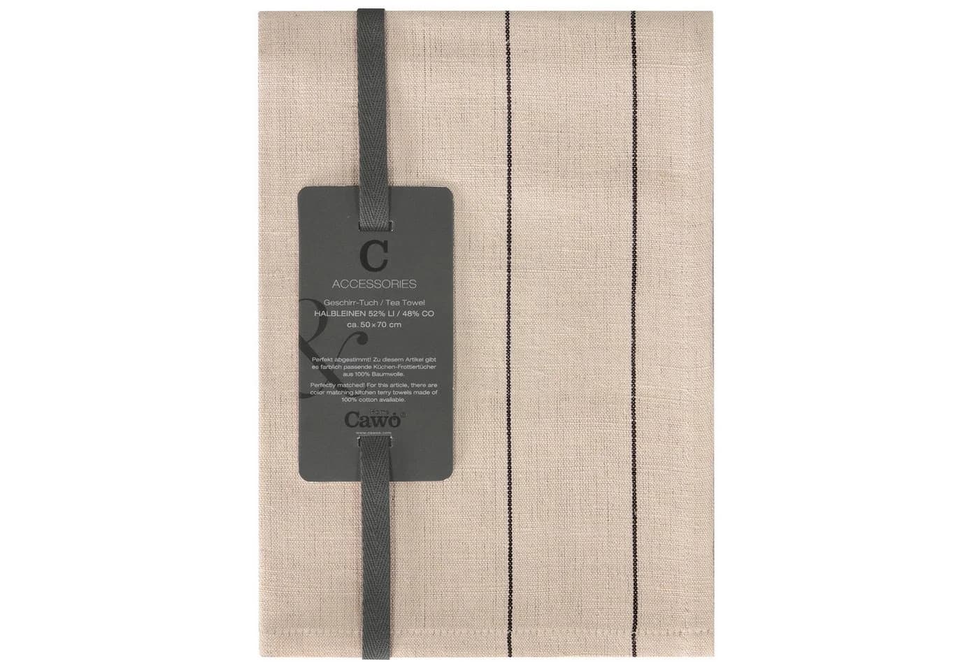Cawö Home Geschirrtuch Nature Streifen 532 Halbleinen Beige