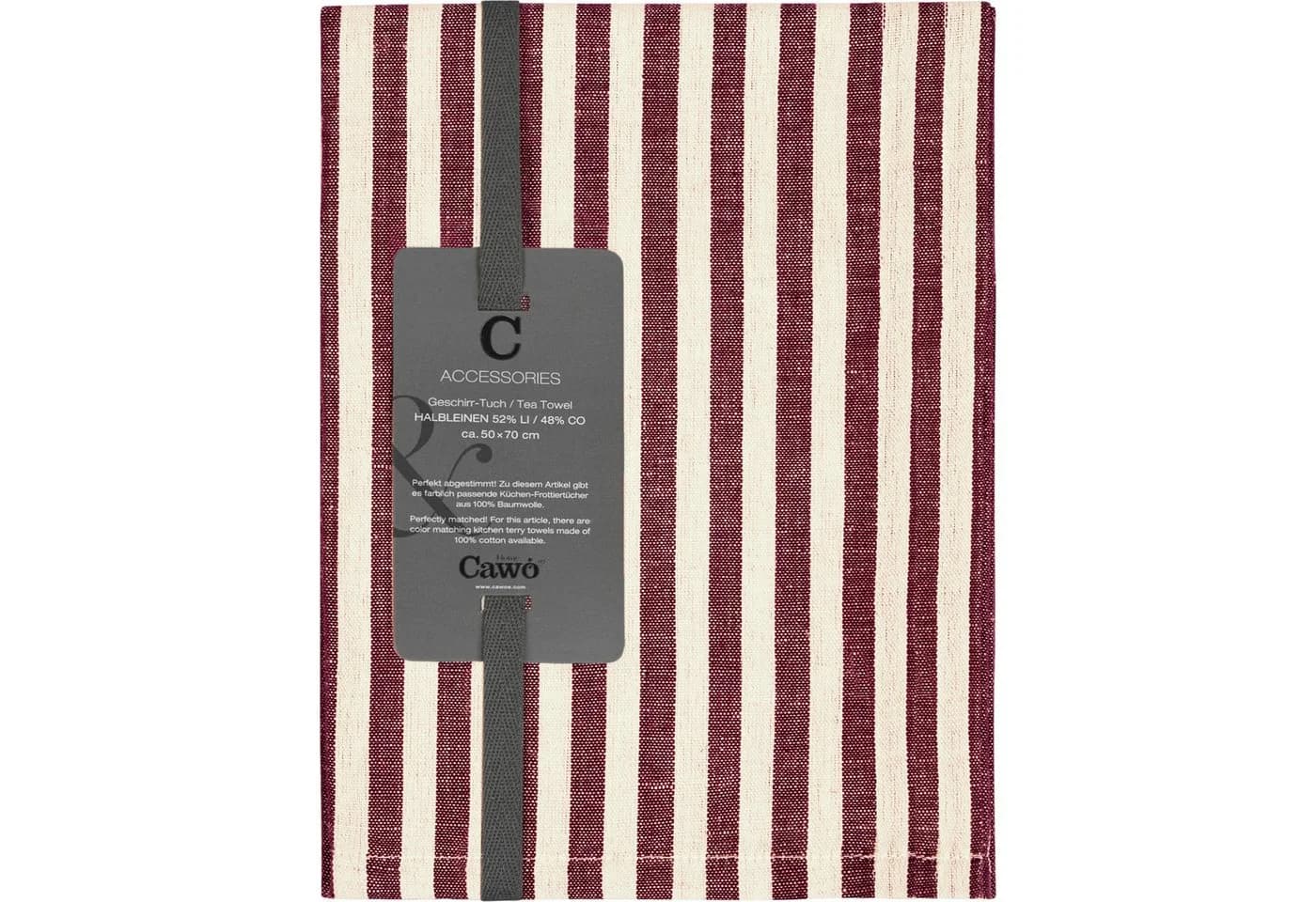 Cawö Home Geschirrtuch Linen Classics Streifen 537 Rot