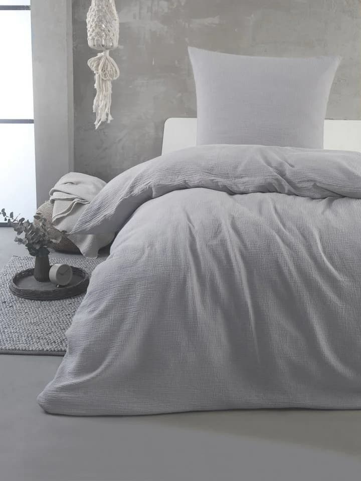 soma Bettwäsche Set Musselin 135x200 Grau Silber