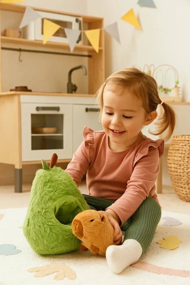 soma Kuscheltier Capybara Plüsch 33 cm Braun Grün