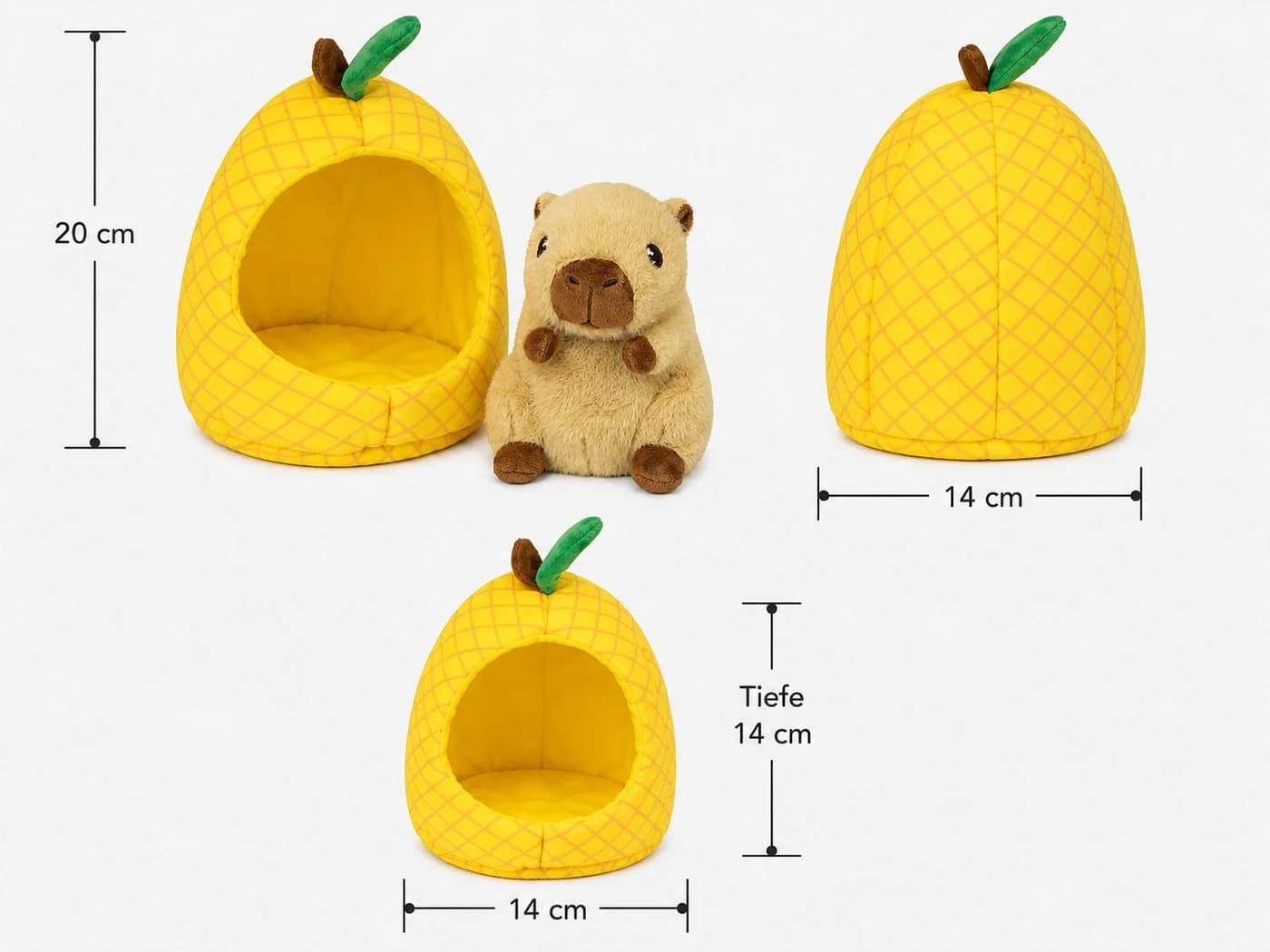 soma Kuscheltier Capybara Plüschtier 22cm im Früchte-Versteck Ananas