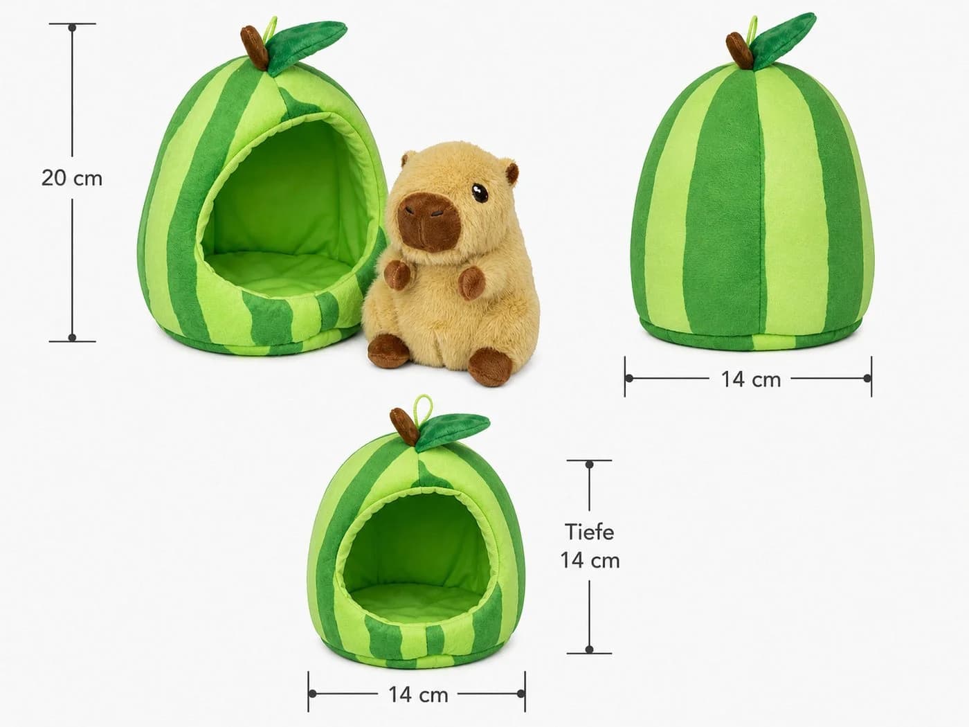 soma Kuscheltier Capybara Plüschtier 22cm im Früchte-Versteck braun Wassermelone