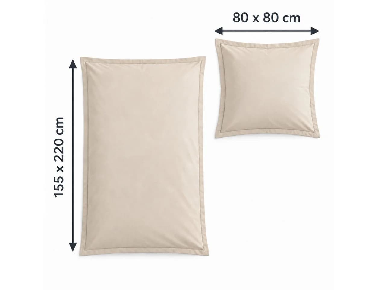 soma Bettwäsche Set 100% Baumwolle Renforcé mit Stehsaum Natur