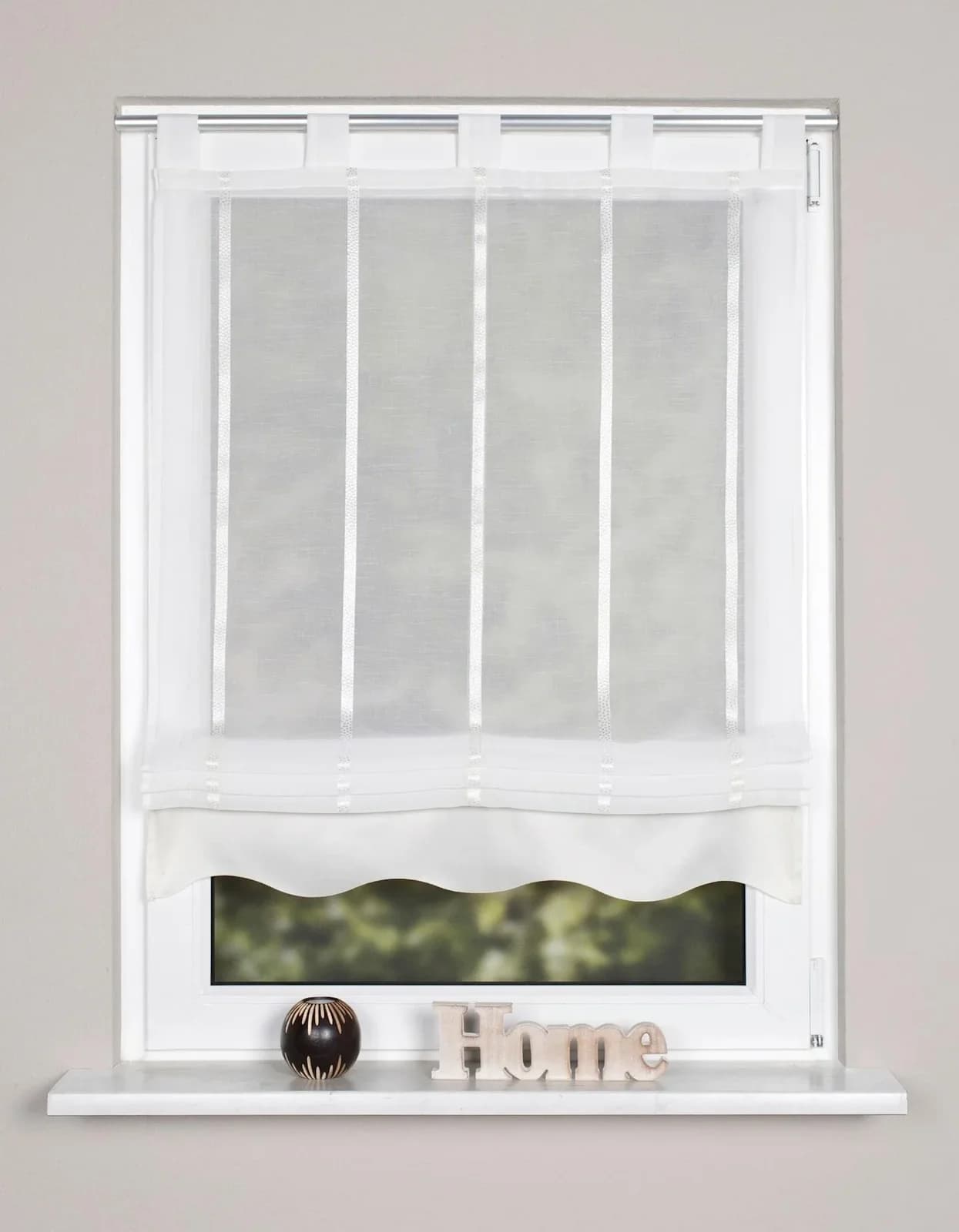 HOME WOHNIDEEN Raffrollo Kathy Beige Transparent Voile