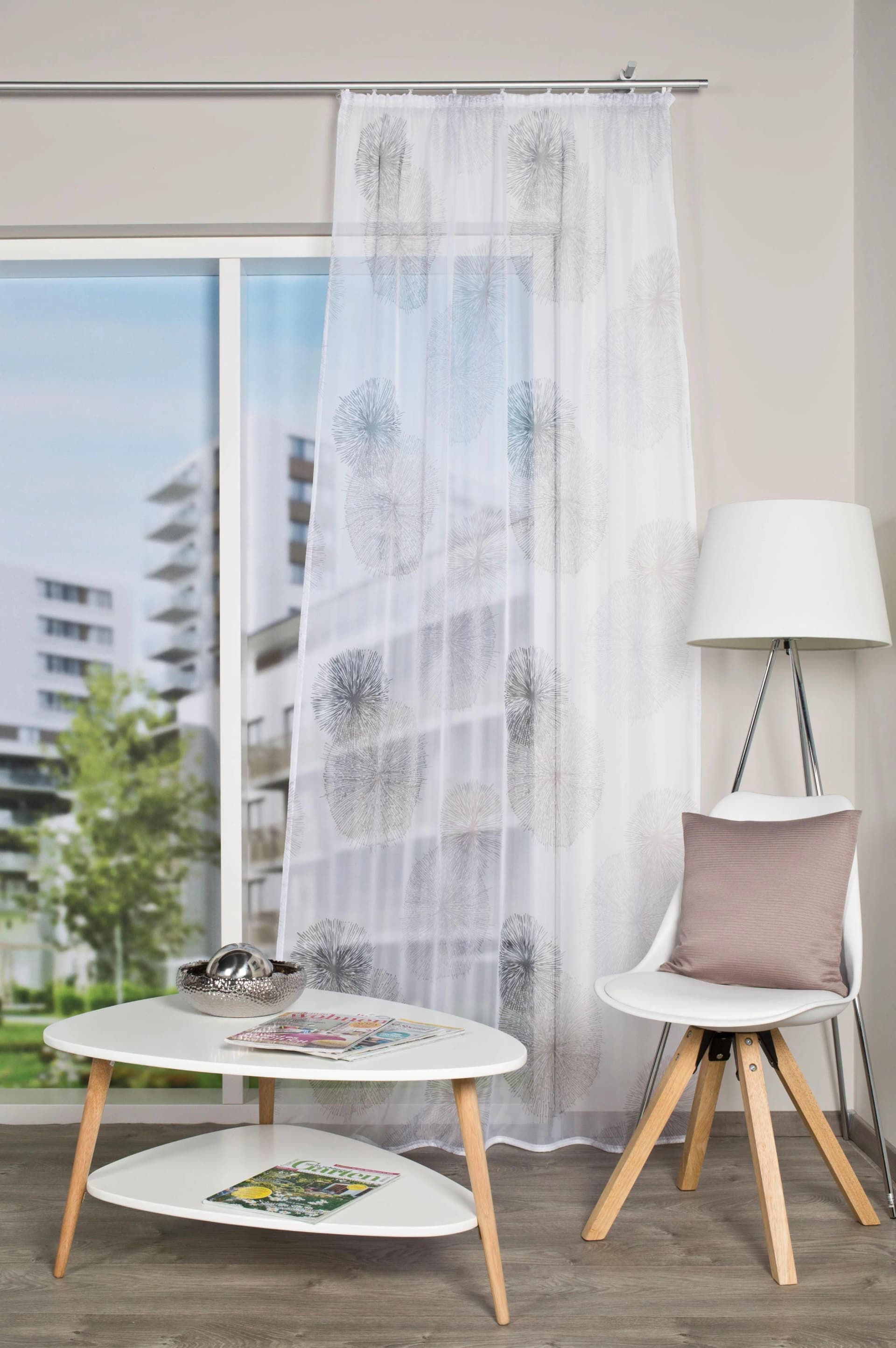 HOME WOHNIDEEN RAWLINS Vorhang Grau Microfaser