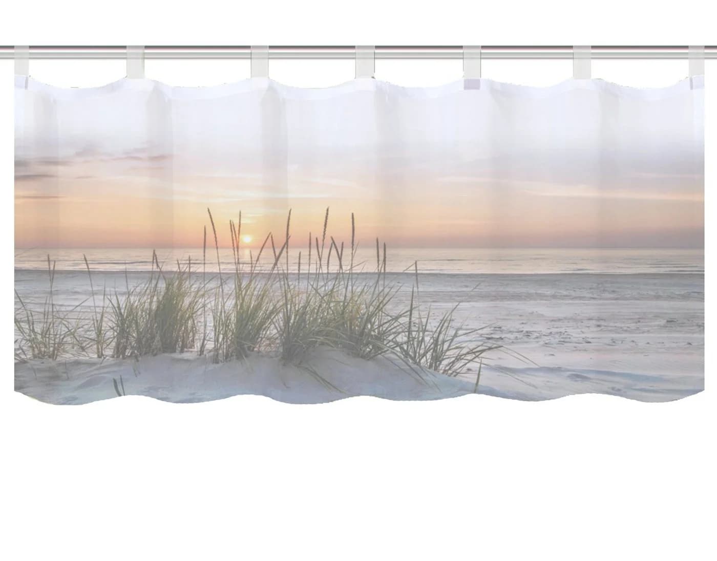 Home Wohnideen Scheibengardine EVENING Beige Digitaldruck