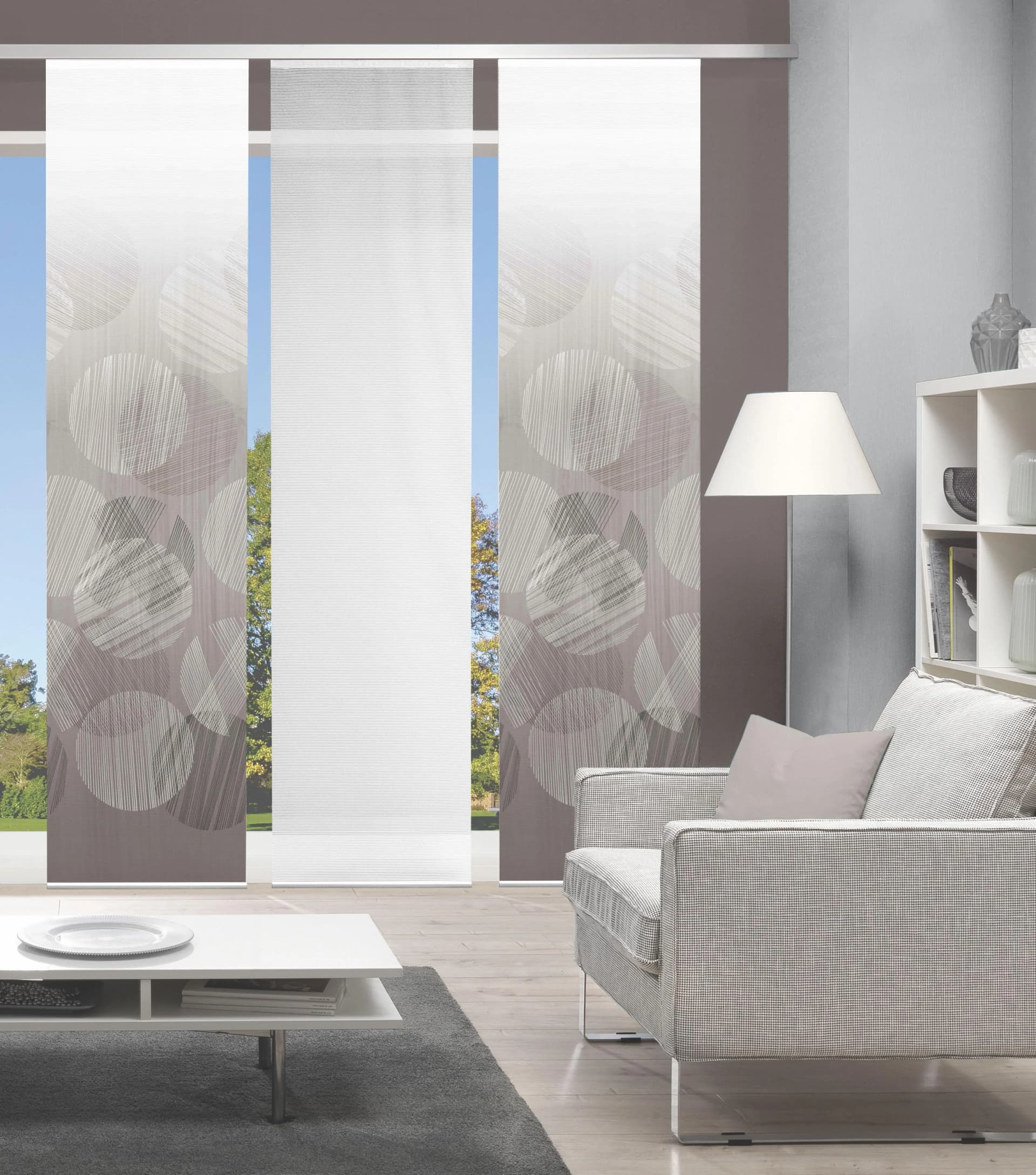 Schiebegardine VISION S "CIRCO" Grau Bambus-Optik