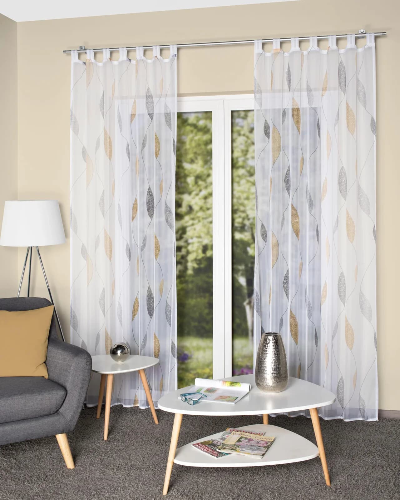 HOME WOHNIDEEN Vorhang PAOLO Gelb Voile Schlaufenschal