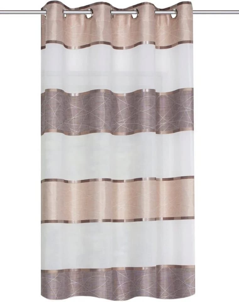 HOME WOHNIDEEN Vorhang WALTER Cappuccino Querstreifen Polyester Ösenschal