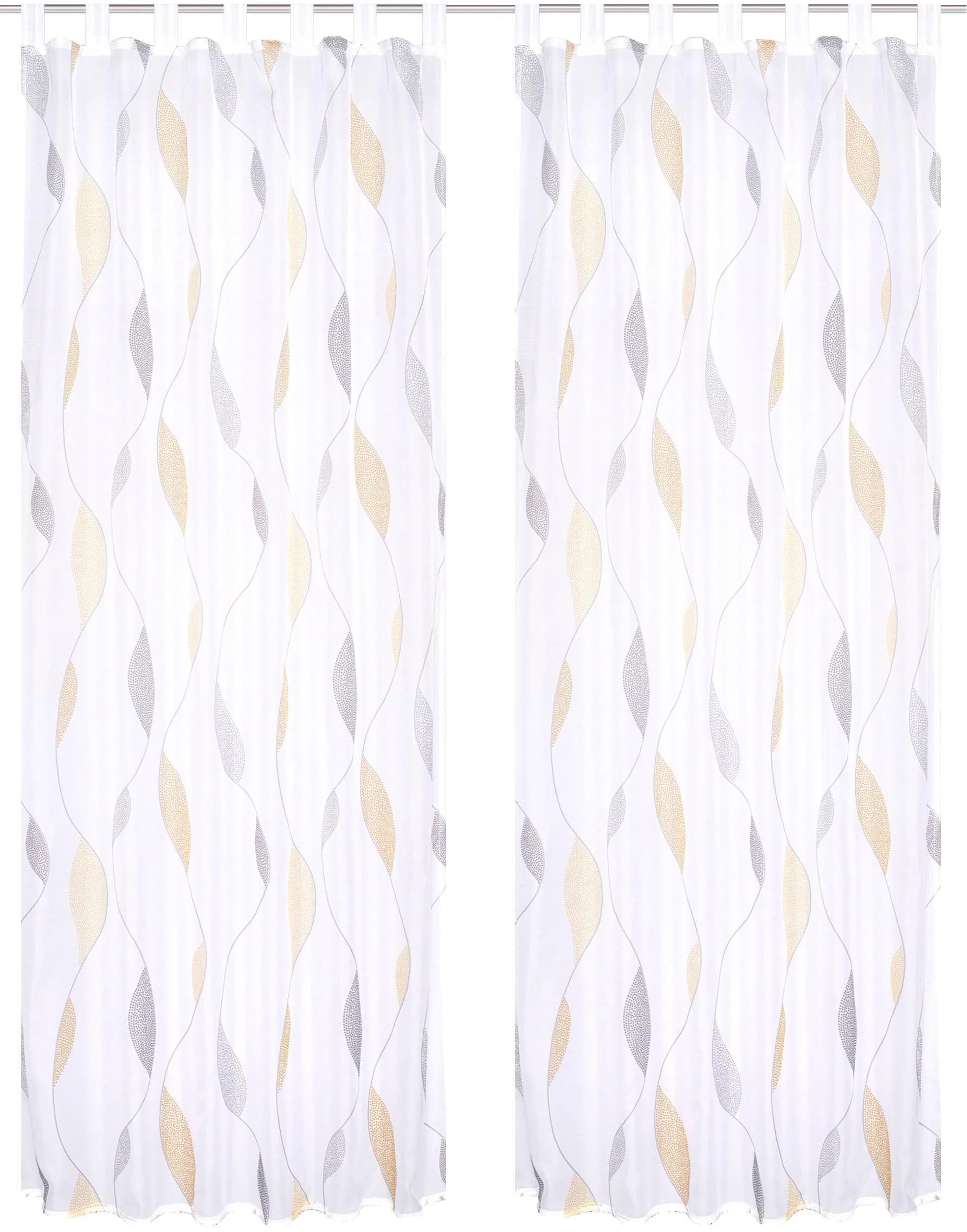 HOME WOHNIDEEN Vorhang PAOLO Gelb 2er Set Voile Schlaufen
