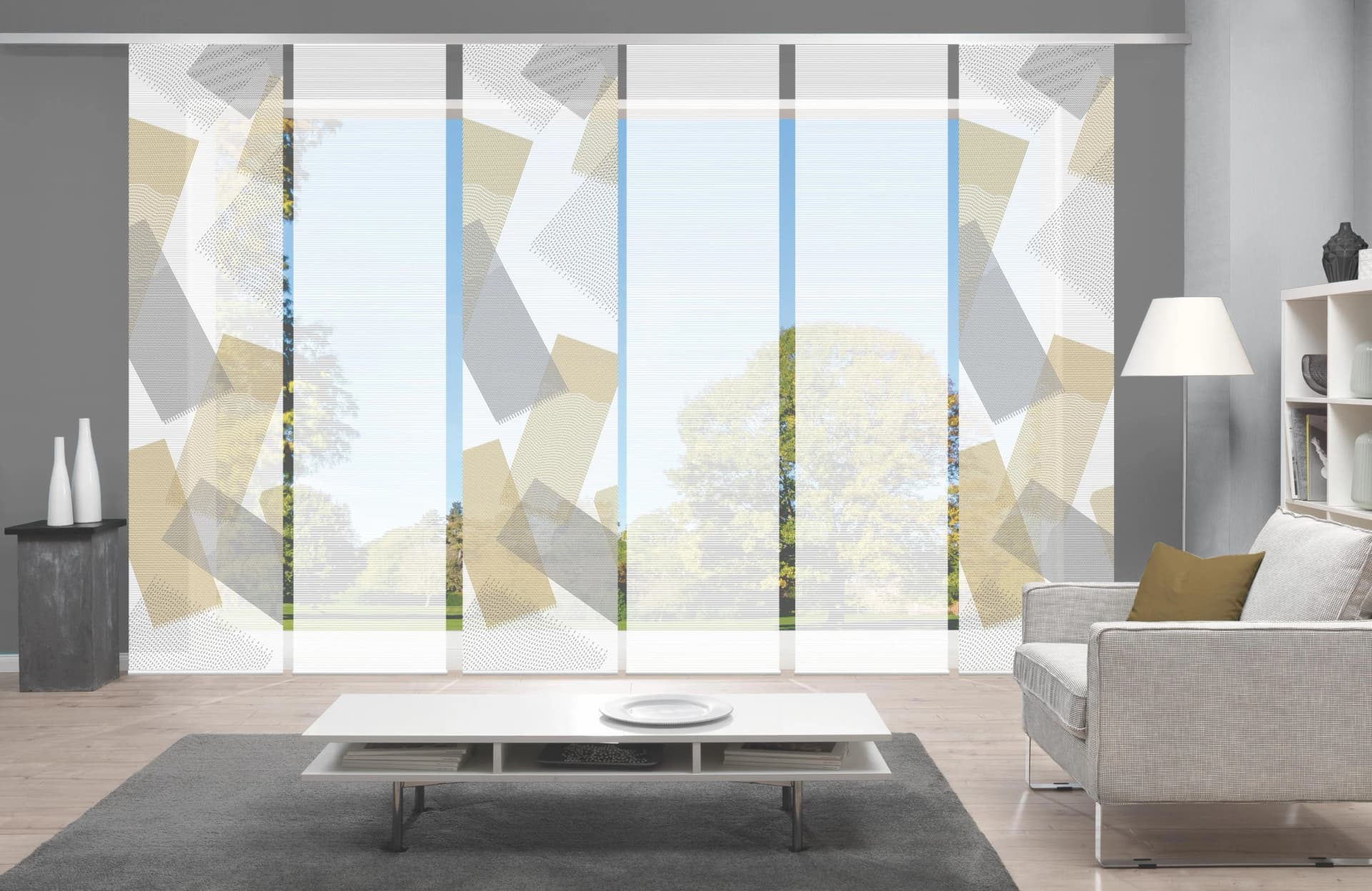 VISION Schiebegardine NAYAH Bambus-Optik Gold 260cm