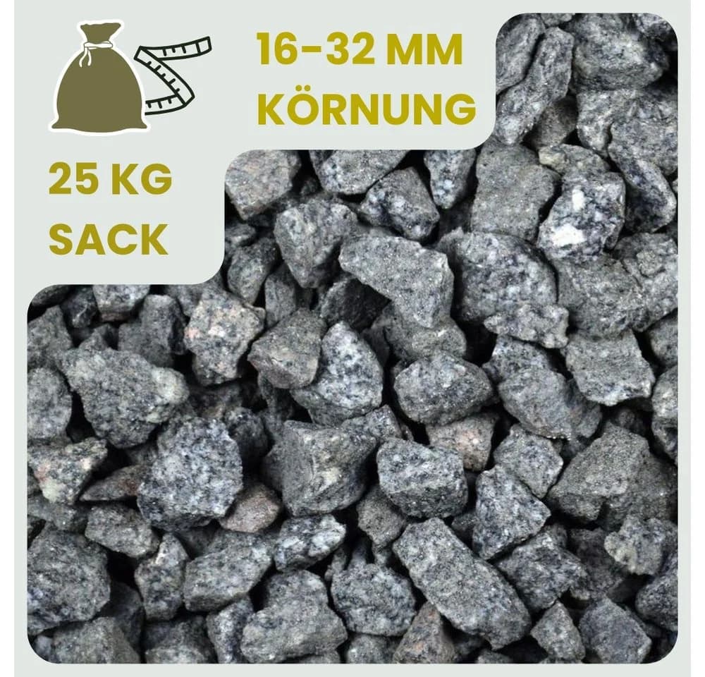 GarPet Granitsplitt Grau 25 kg Zierkies für Garten & Aquarium