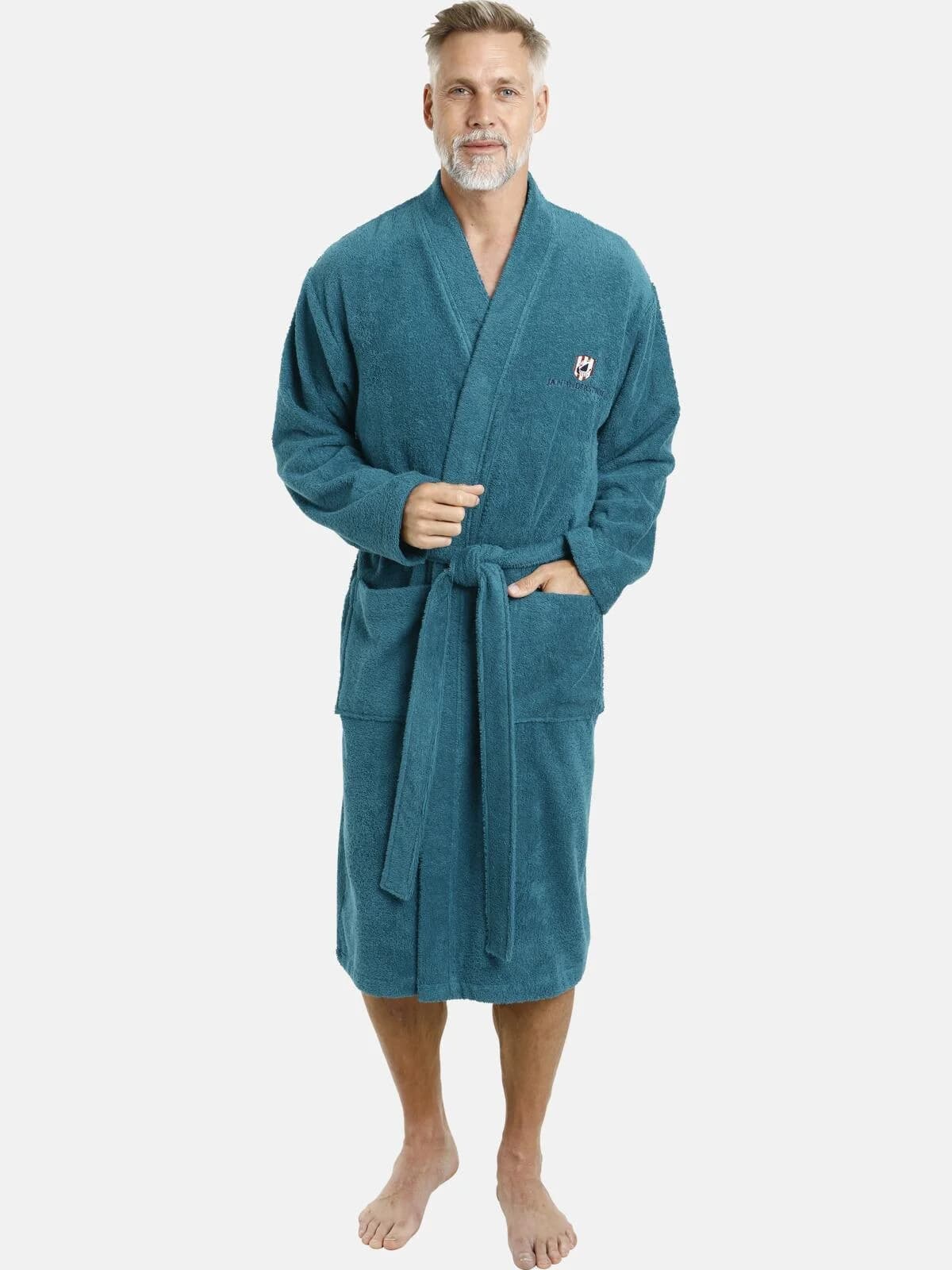 Jan Vanderstorm Bademantel JANNING 3XL grün petrol 100% Baumwolle