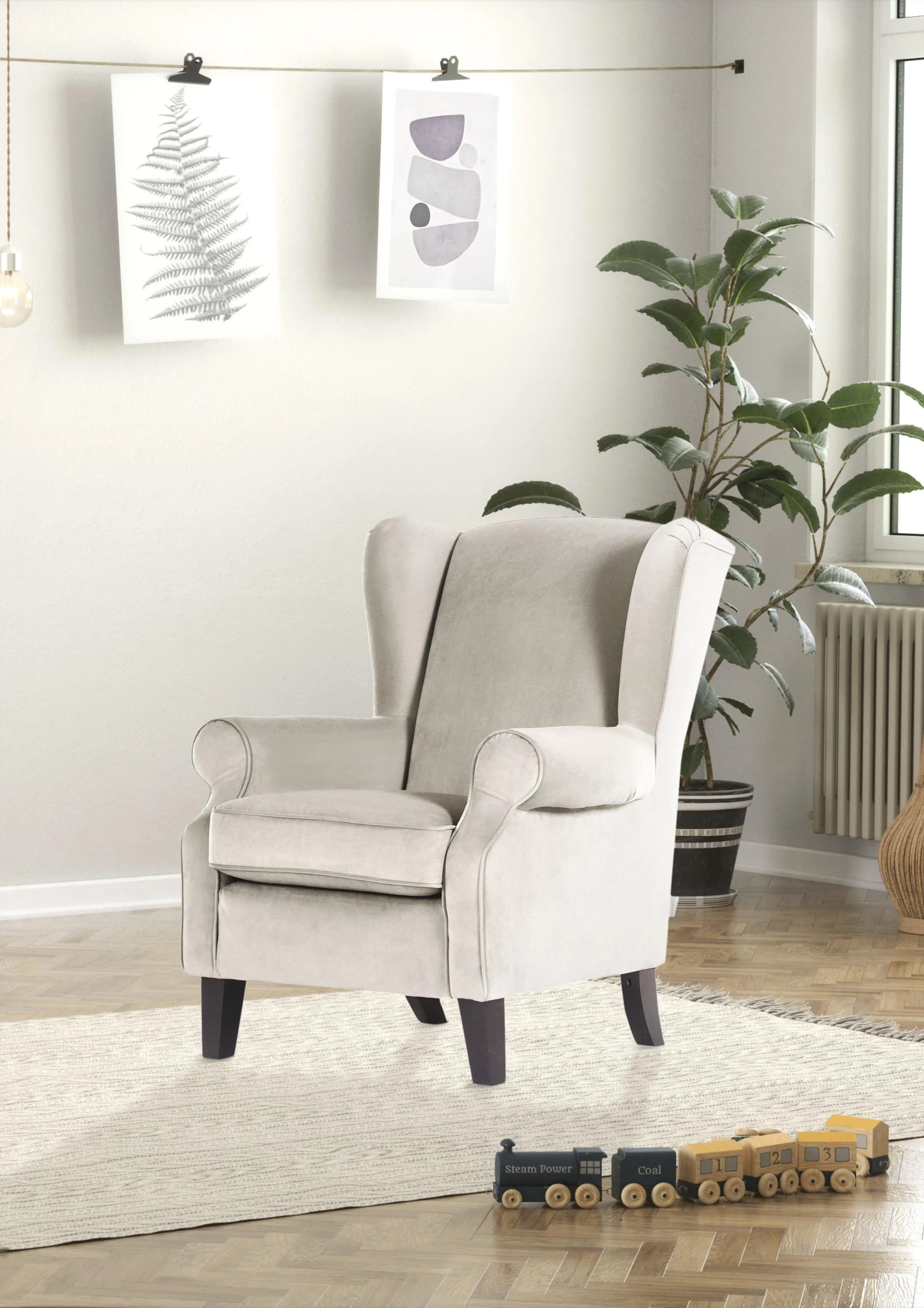 Ohrensessel GUTMANN FACTORY Beige Polyester