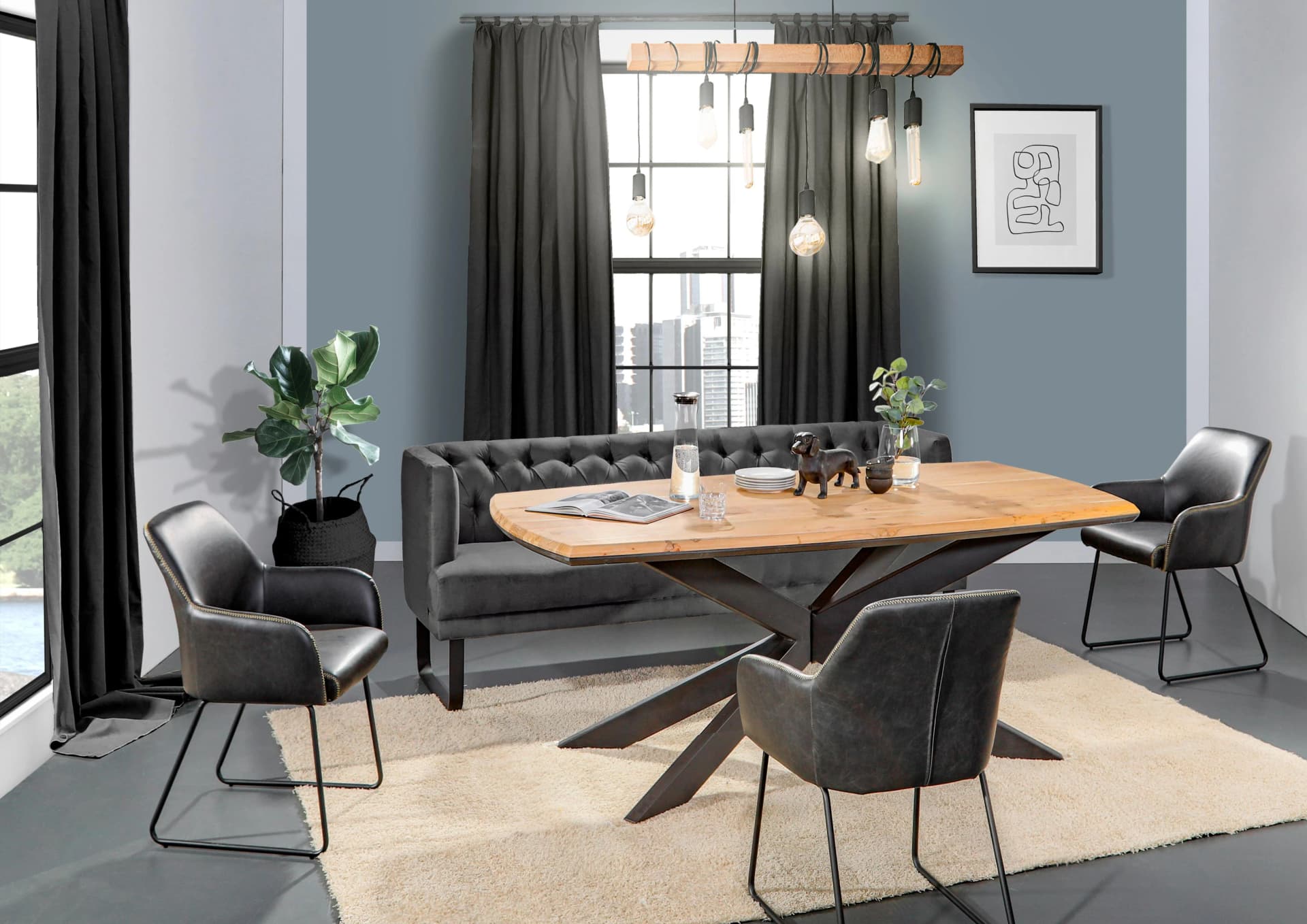GUTMANN FACTORY Küchensofa Betto Anthrazit Grau Microfaser