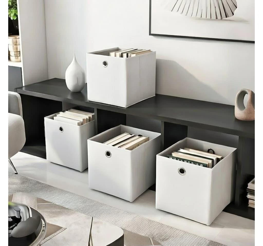 StickandShine Faltbox 2er Set Weiß für KALLAX