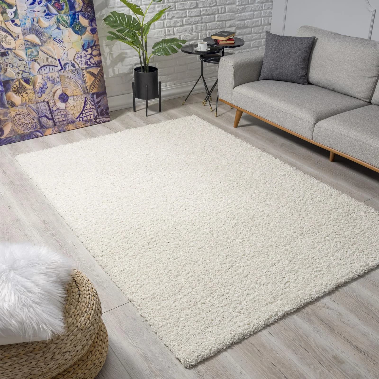 Hochflor-Teppich SANAT Loca Gr. 4 Beige Shaggy
