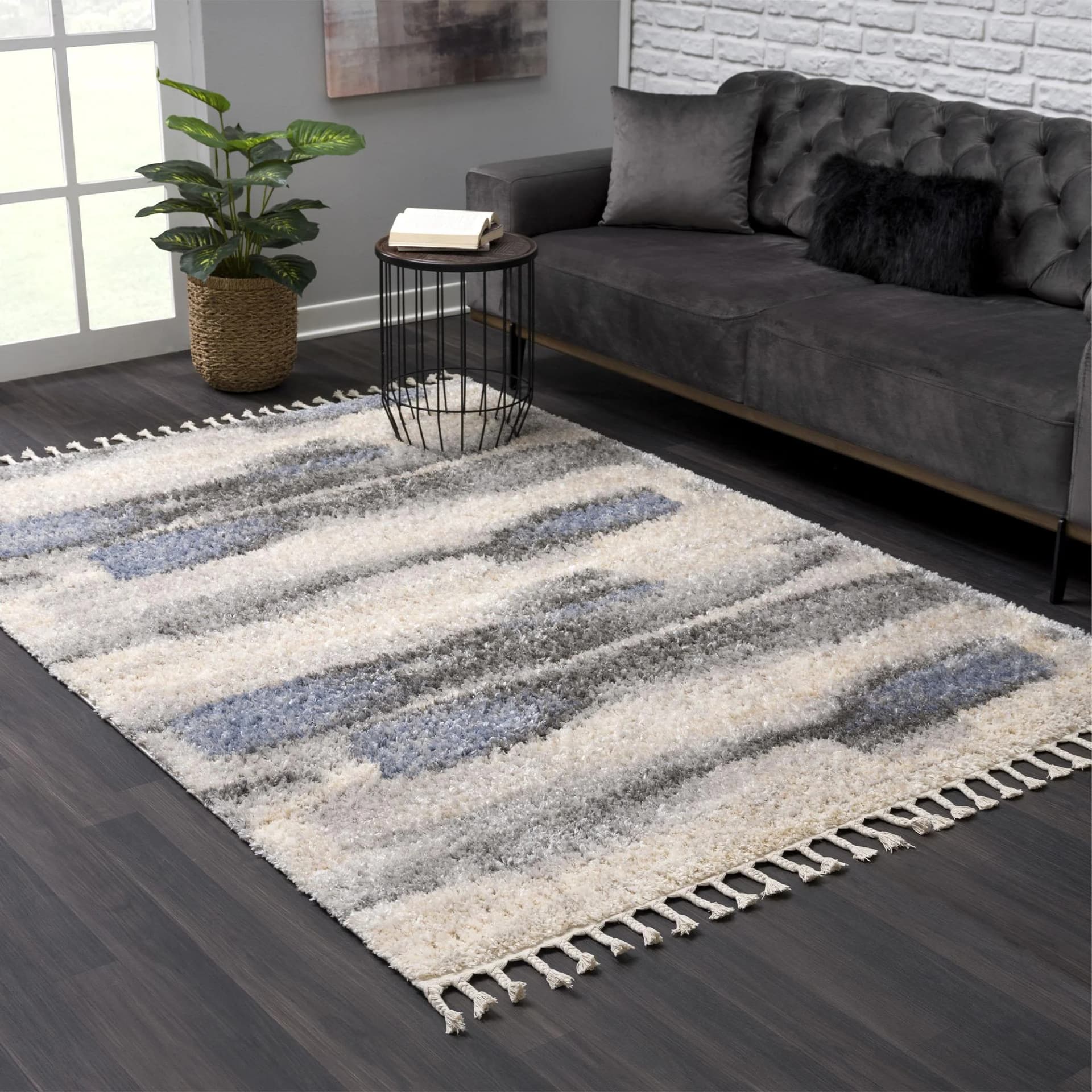 SANAT Hochflor-Teppich Versay 1506 Grau Modern