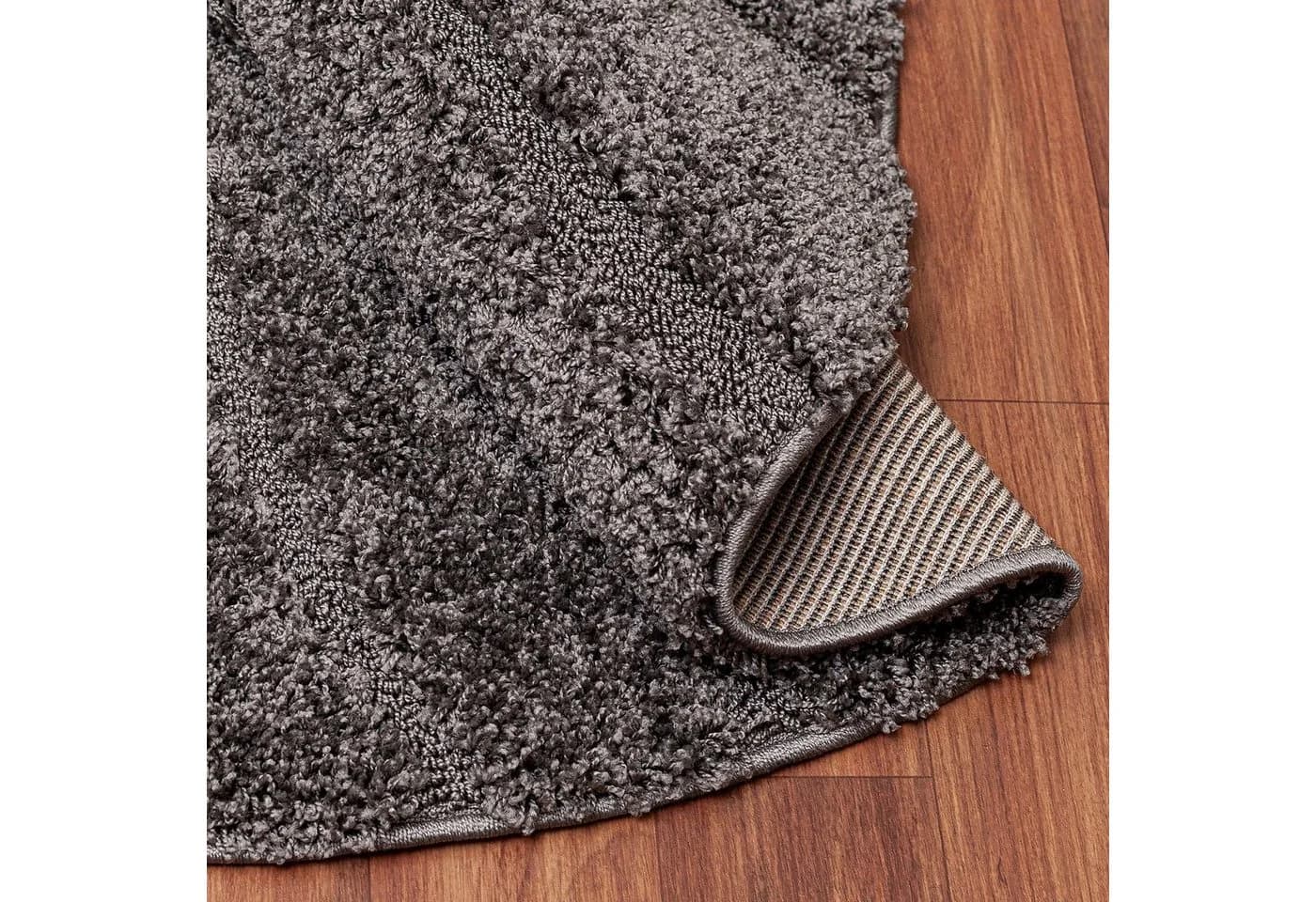 SANAT Hochflor-Teppich Luxus 3503 Grau Rund