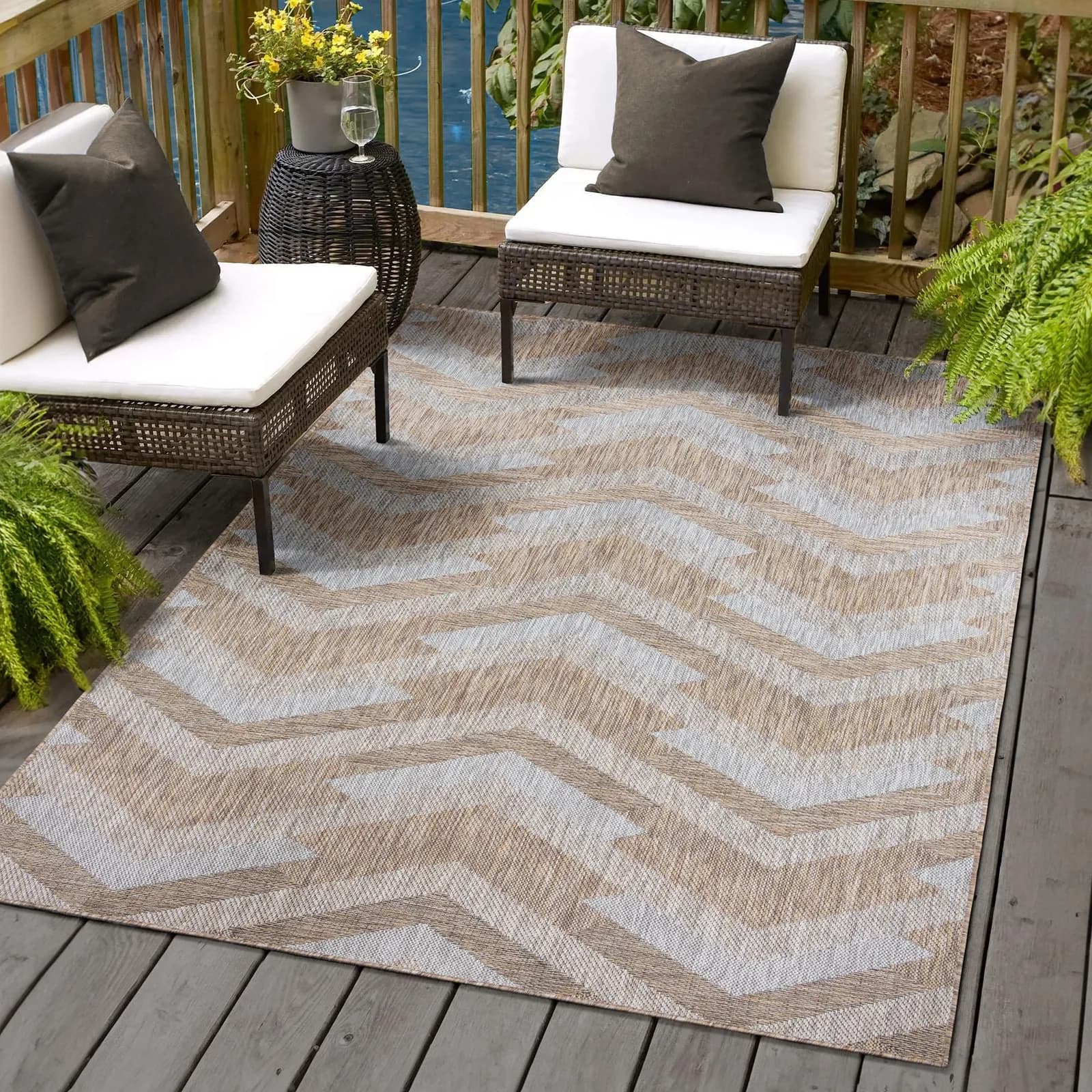 SANAT Melissa 8004 Teppich Blau In- und Outdoor geeignet