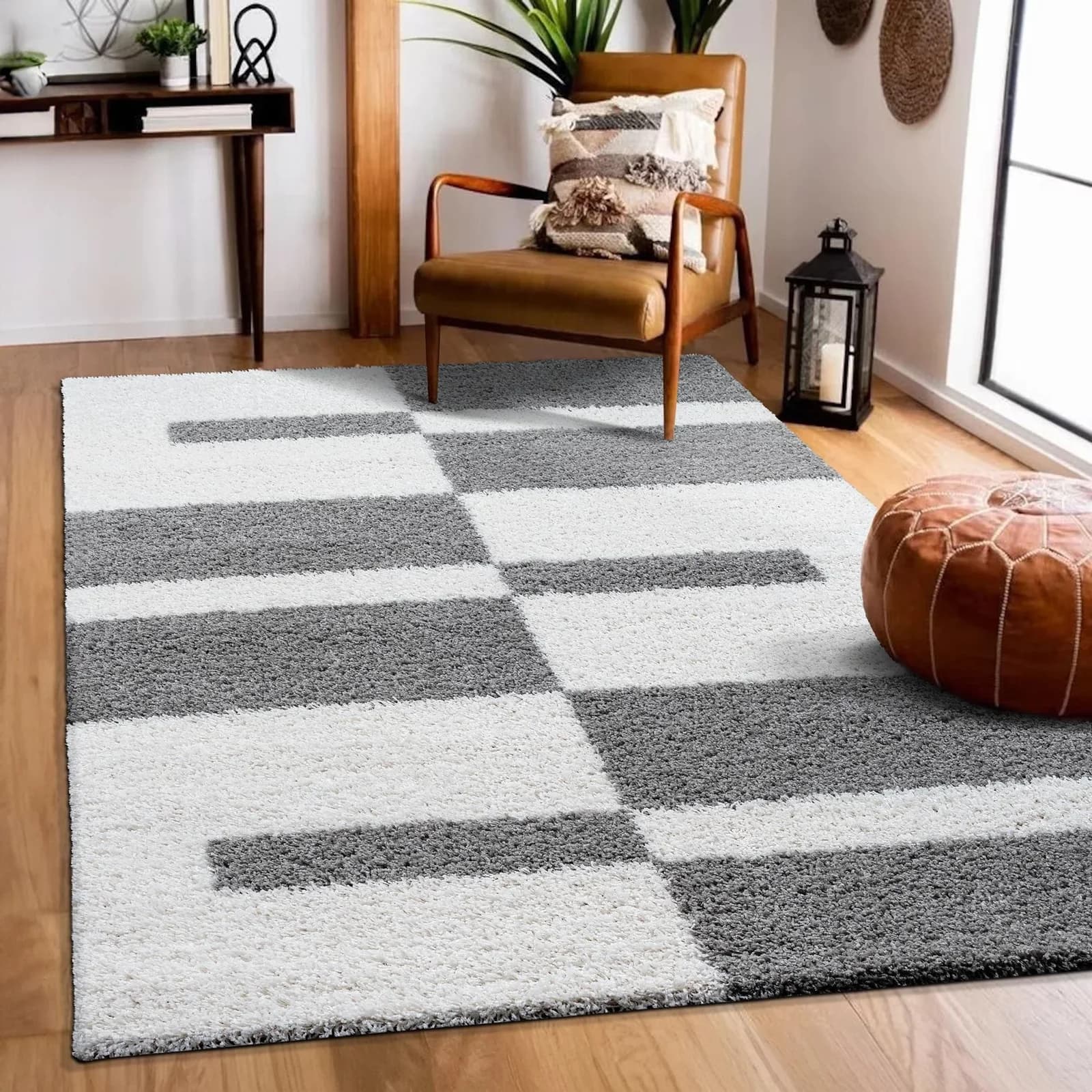 SANAT Hochflor-Teppich Milano 1254 Hellgrau Kunstfaser