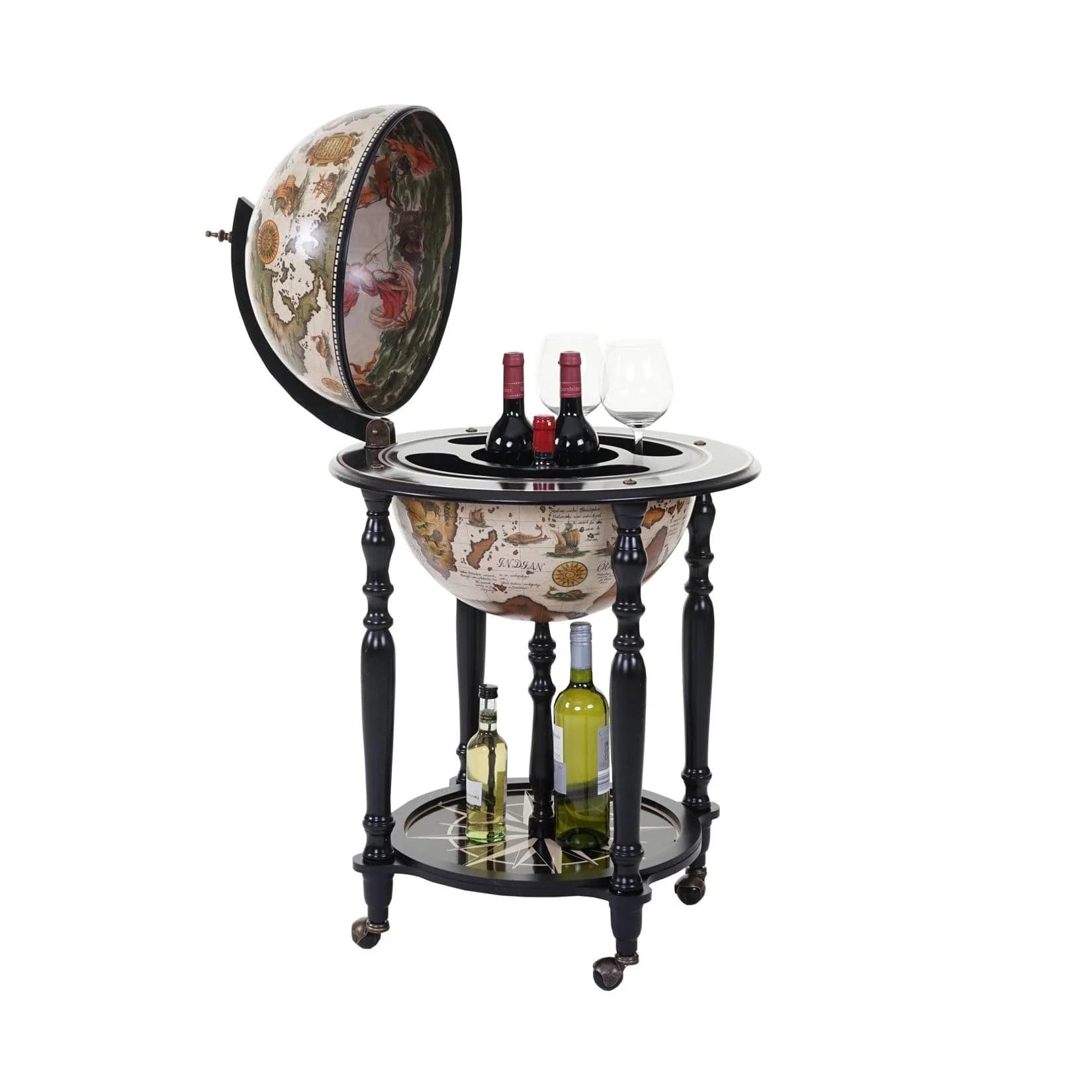 Globusbar MCW-A78 Minibar Hausbar Weinregal Eukalyptusholz MVG-zertifiziert