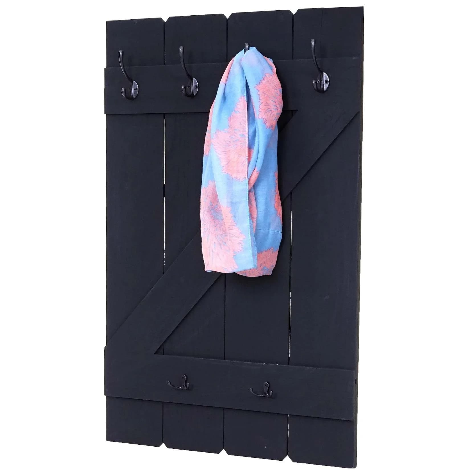 Wandgarderobe MCW-D13 6 Haken dunkelgrau Shabby