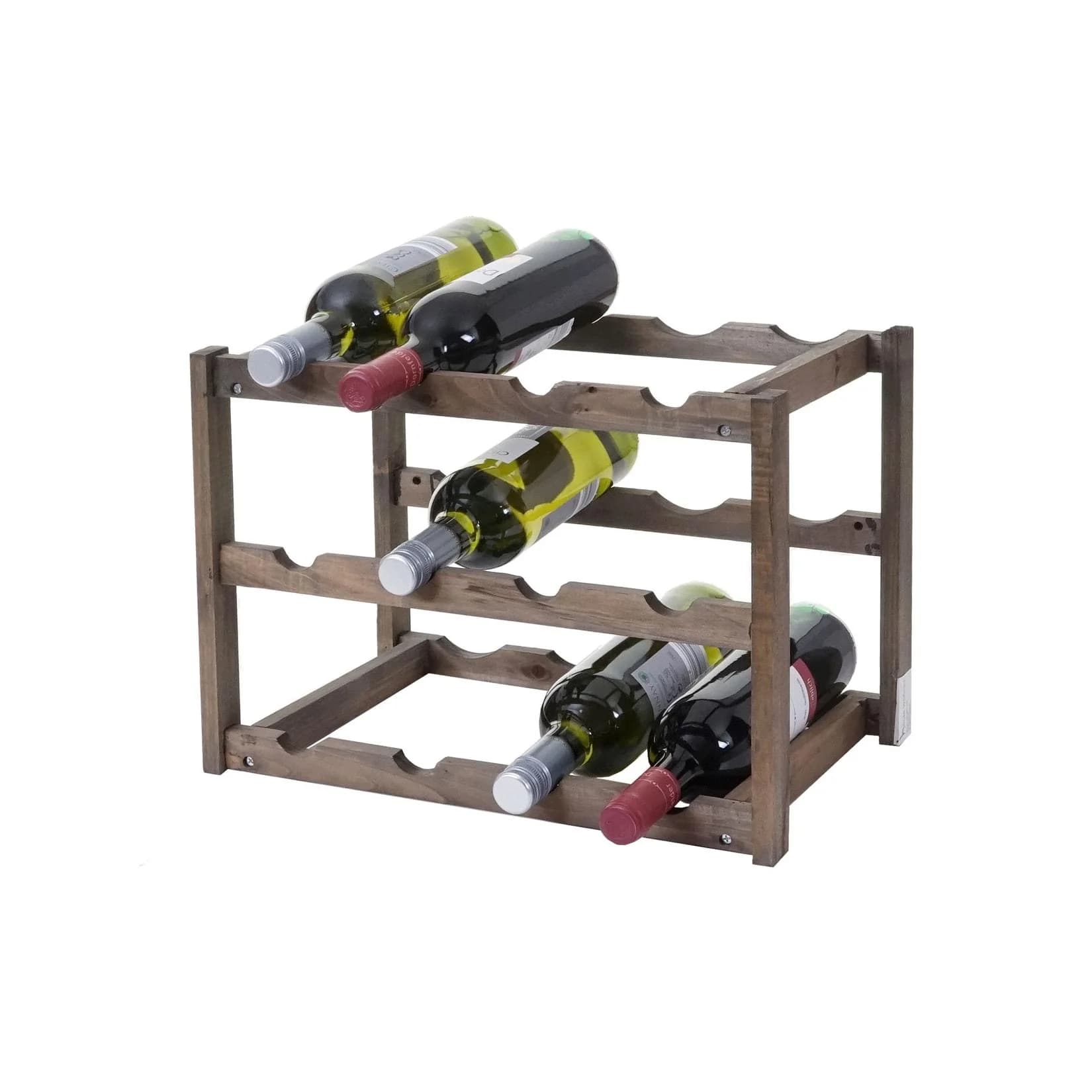 Weinregal MCW-B58 Tanne 3 Böden Flaschenregal Weinständer