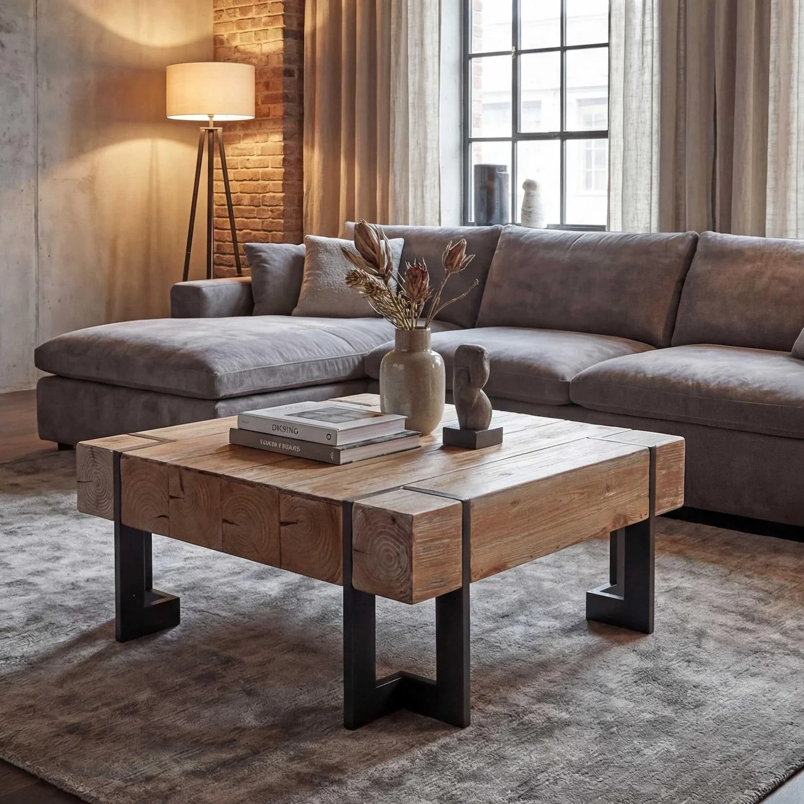 MCW-A15 Couchtisch Tanne massiv rustikal 70x70cm